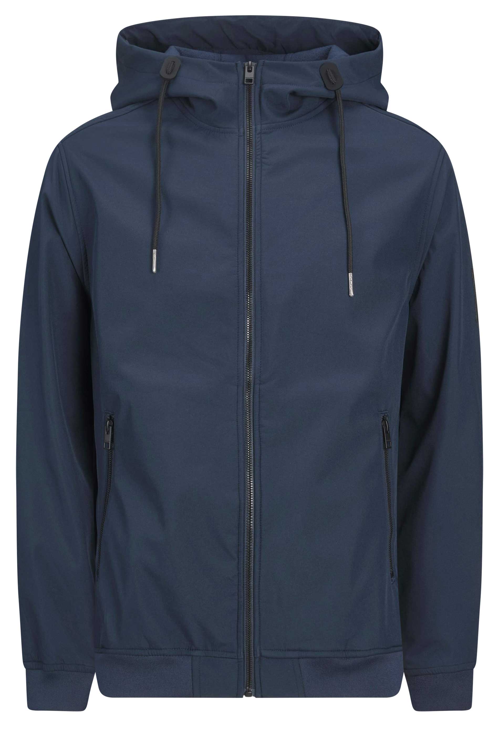 JACK & JONES Big & Tall Navy Blue Softshell Hooded Jacket | BadRhino 2