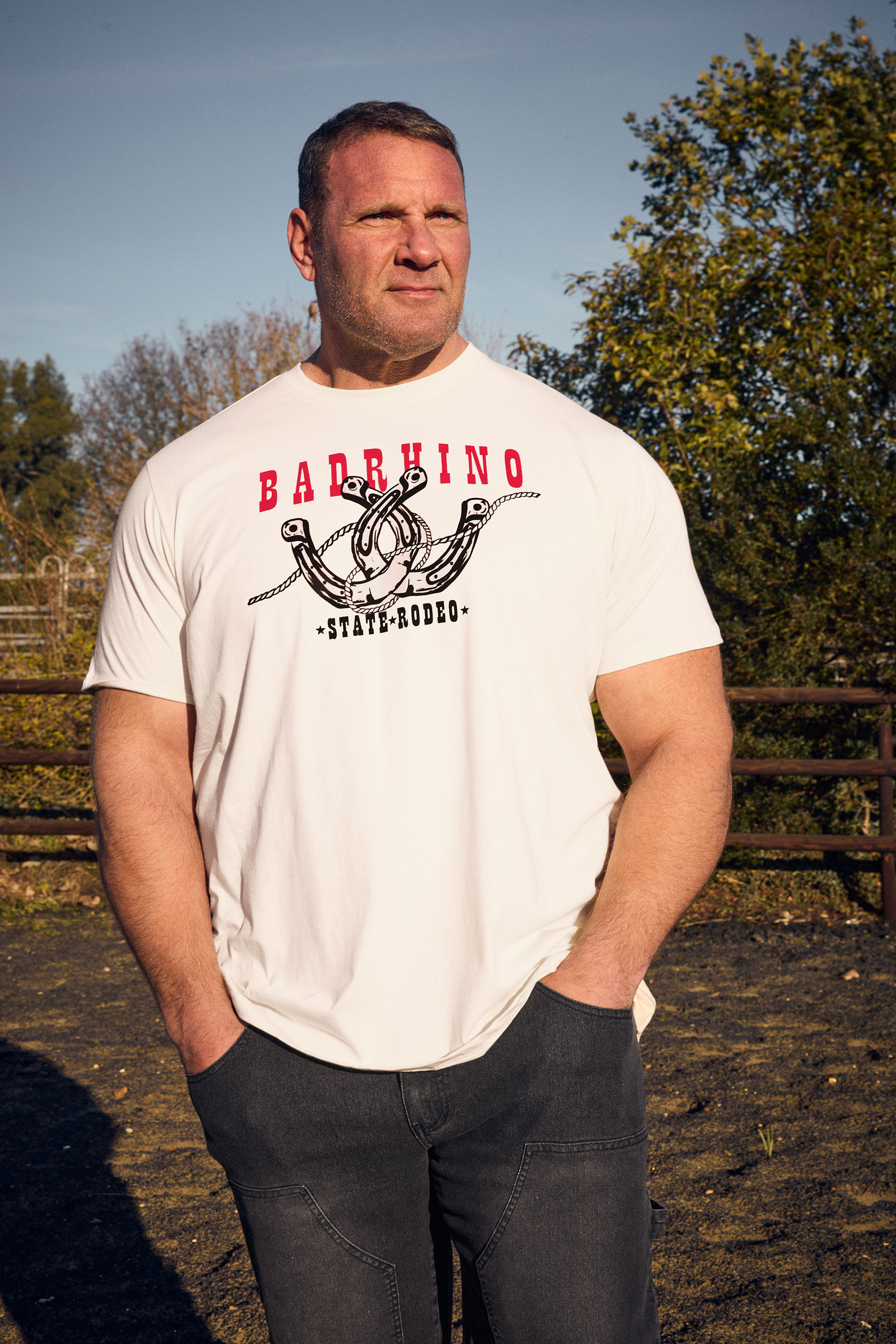 BadRhino Big & Tall Off White 'State Rodeo' Graphic T-Shirt | BadRhino 3