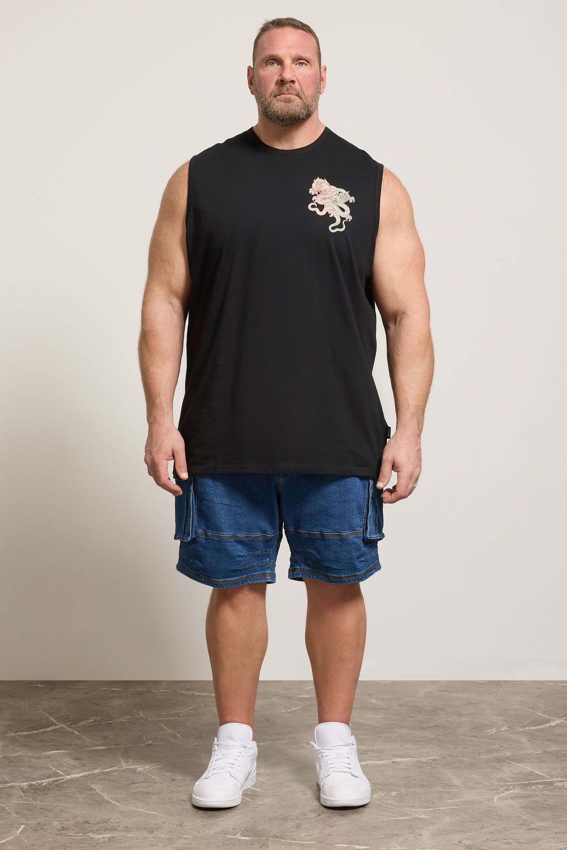BadRhino Big & Tall Black Extra Long Dragon Graphic Muscle Vest | BadRhino 1