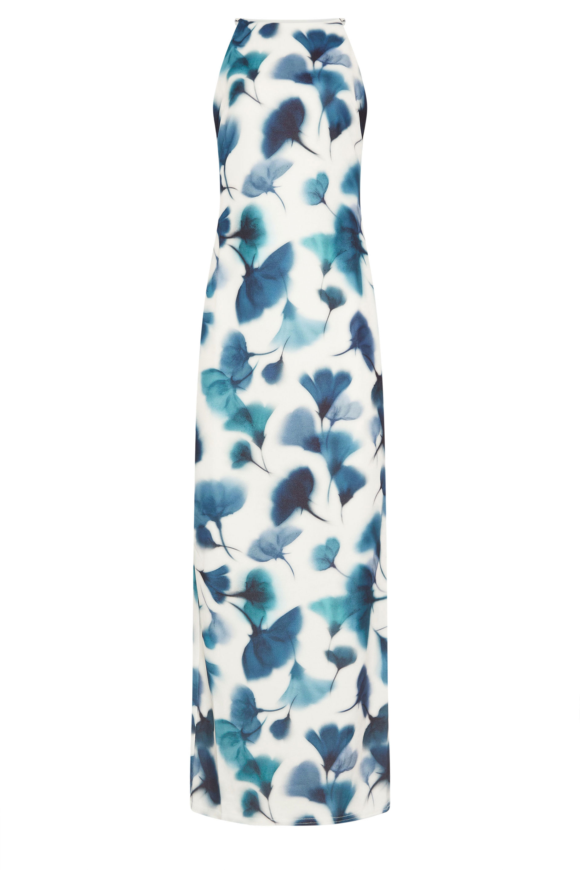 LTS Tall Women's Navy Blue Floral High Neck Midi Dress | Long Tall Sally  5