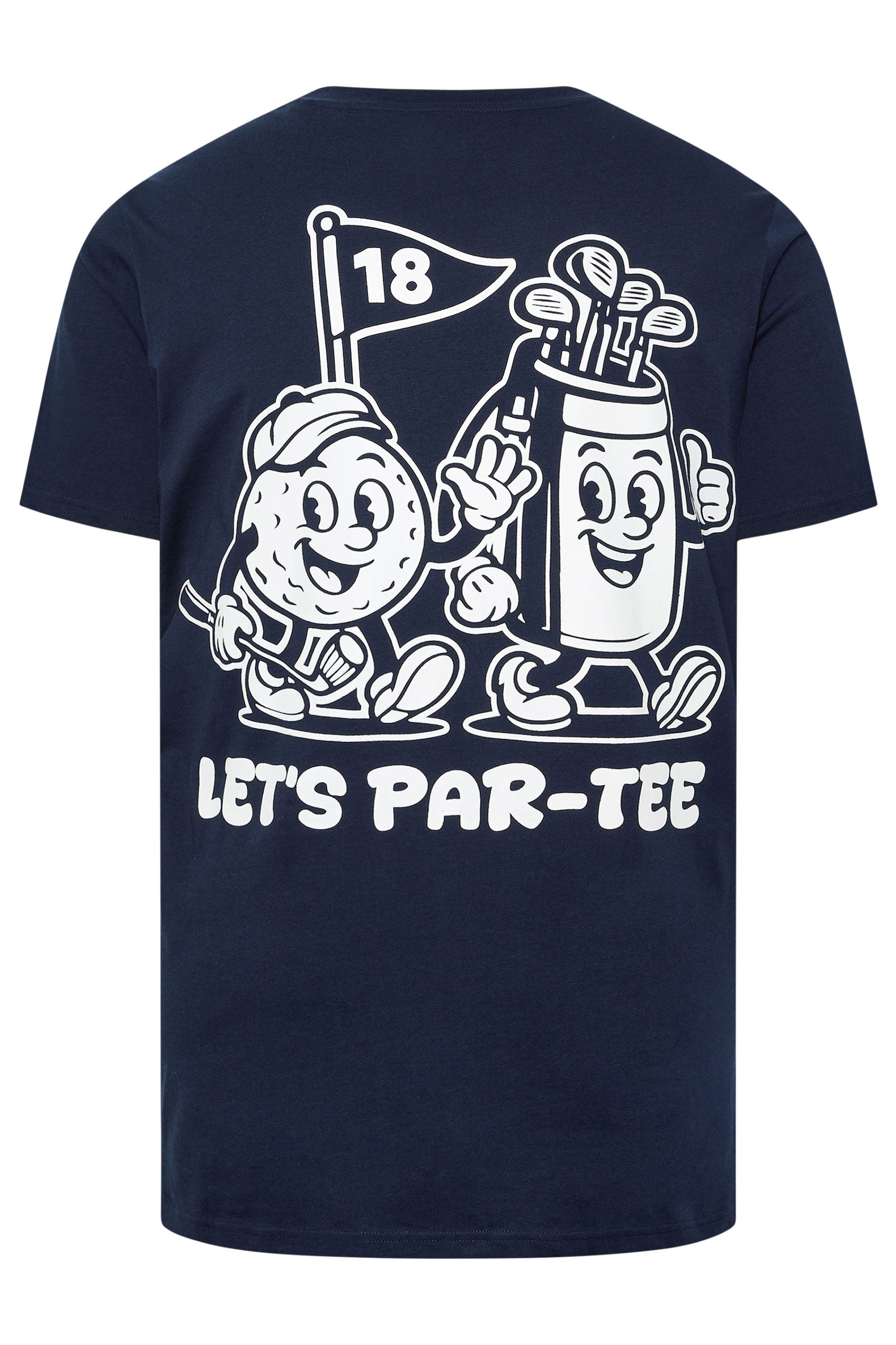 BadRhino Big & Tall Navy Blue Extra Long 'Cartoon Golf' Graphic T-Shirt | BadRhino 7
