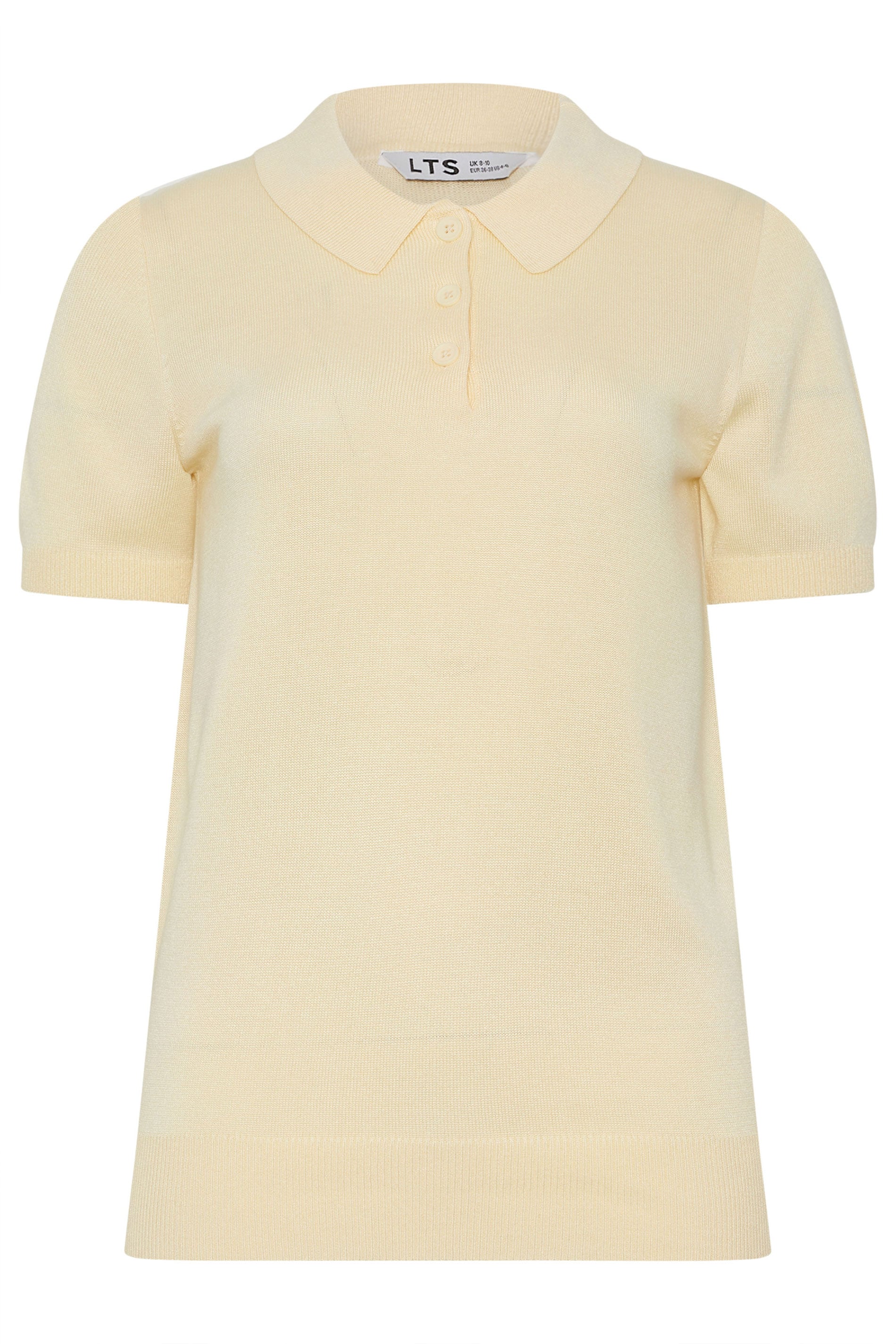 LTS Tall Women's Yellow Knitted Polo Top | Long Tall Sally 6