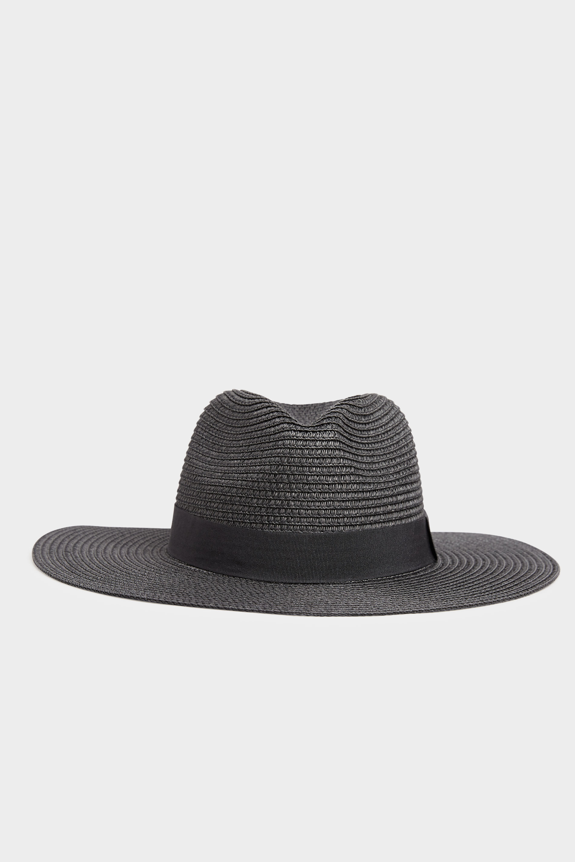 Black Straw Fedora Hat 1