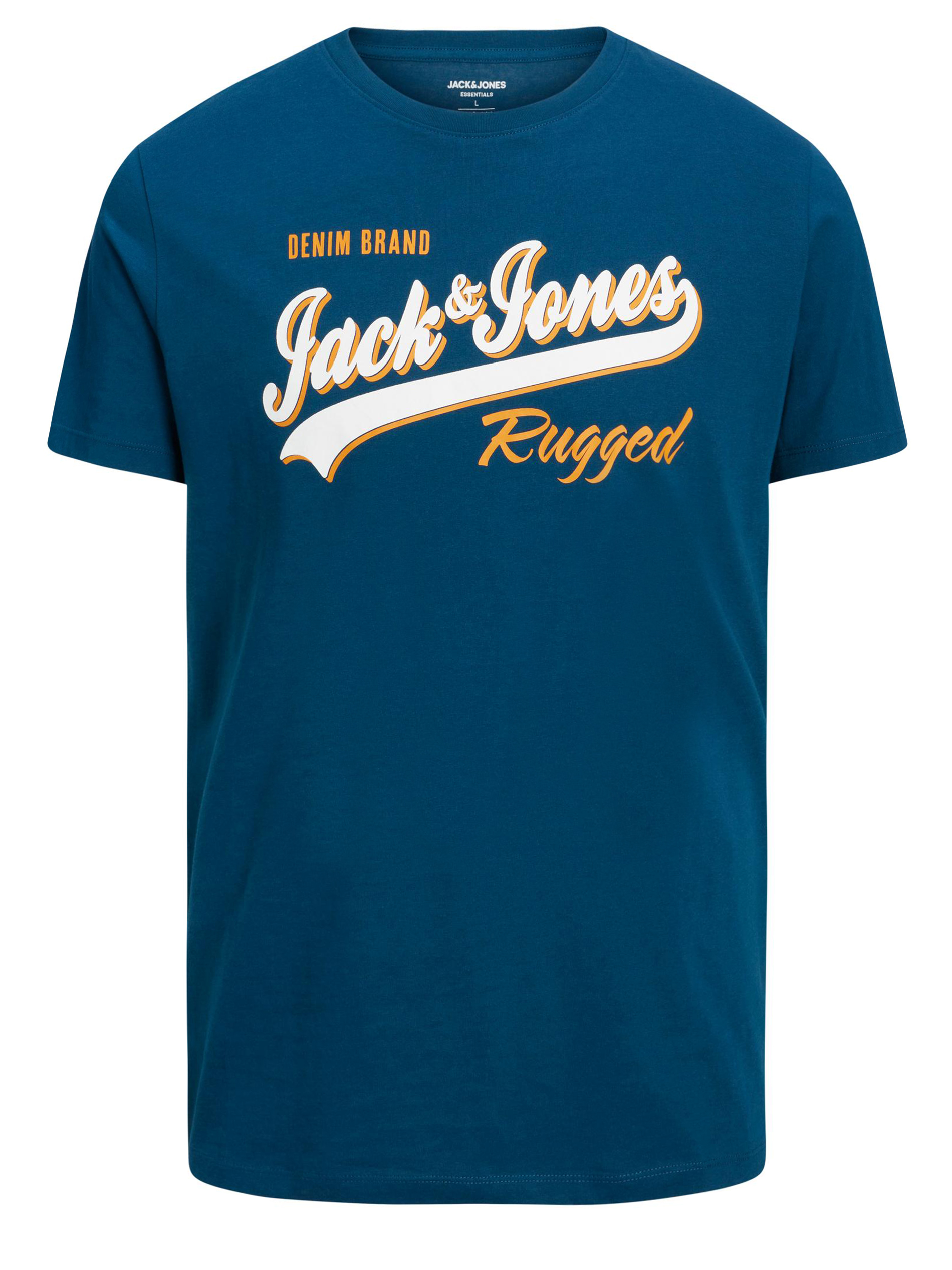 JACK & JONES Big & Tall Blue Logo Print T-Shirt | BadRhino 2