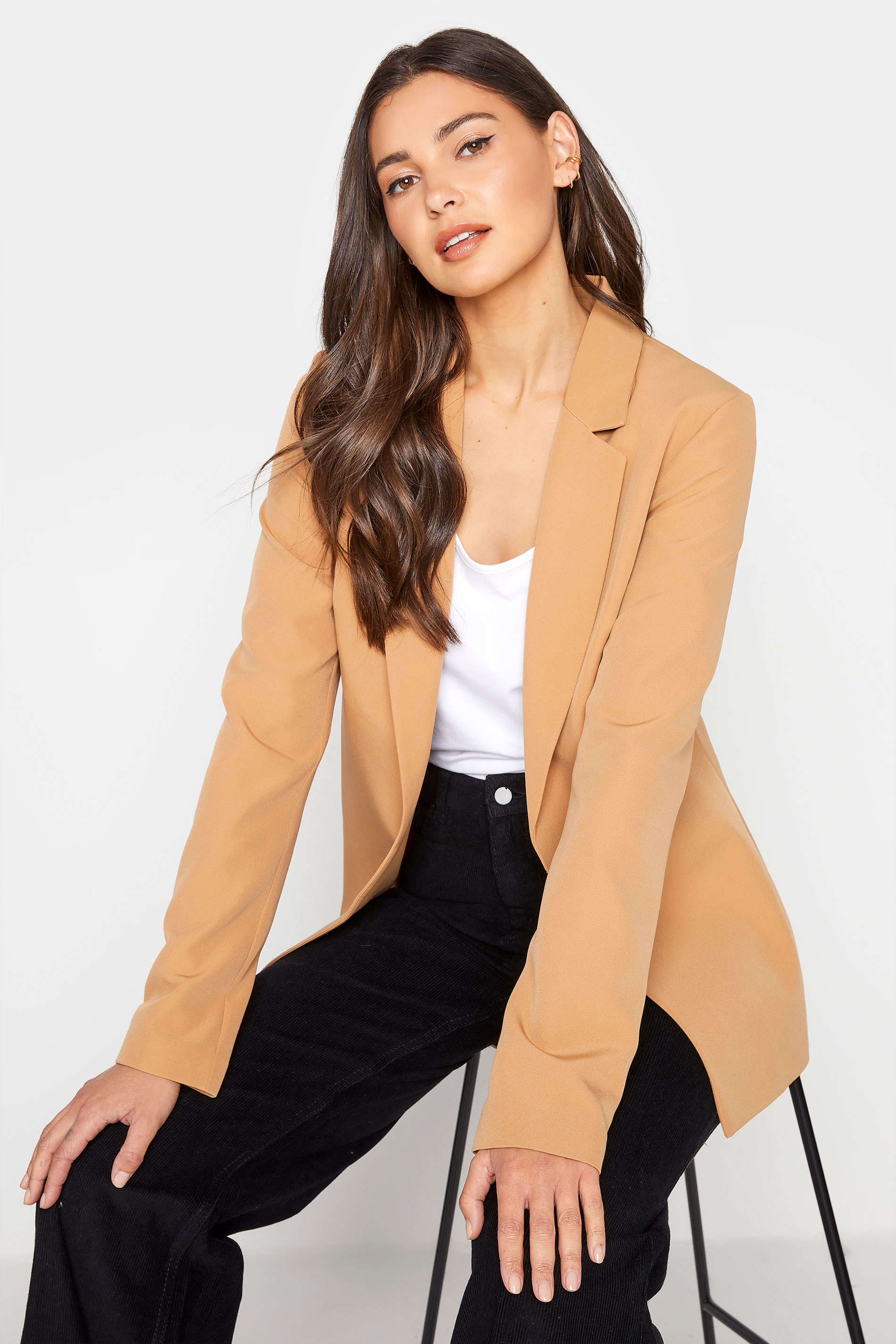 Tall Women's LTS Camel Brown Blazer 