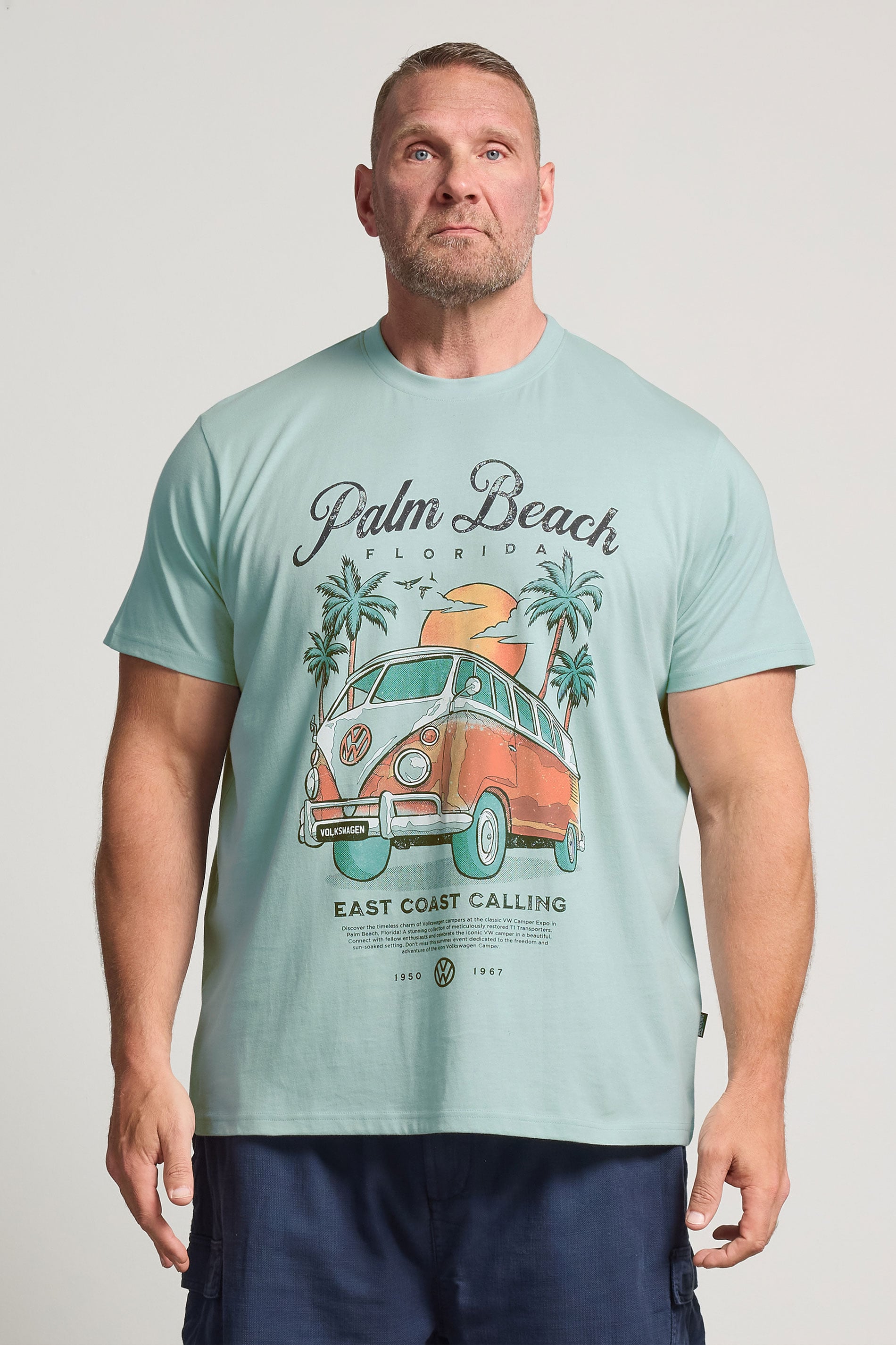 BadRhino Big & Tall Blue Palm Beach VW Graphic T-Shirt  3