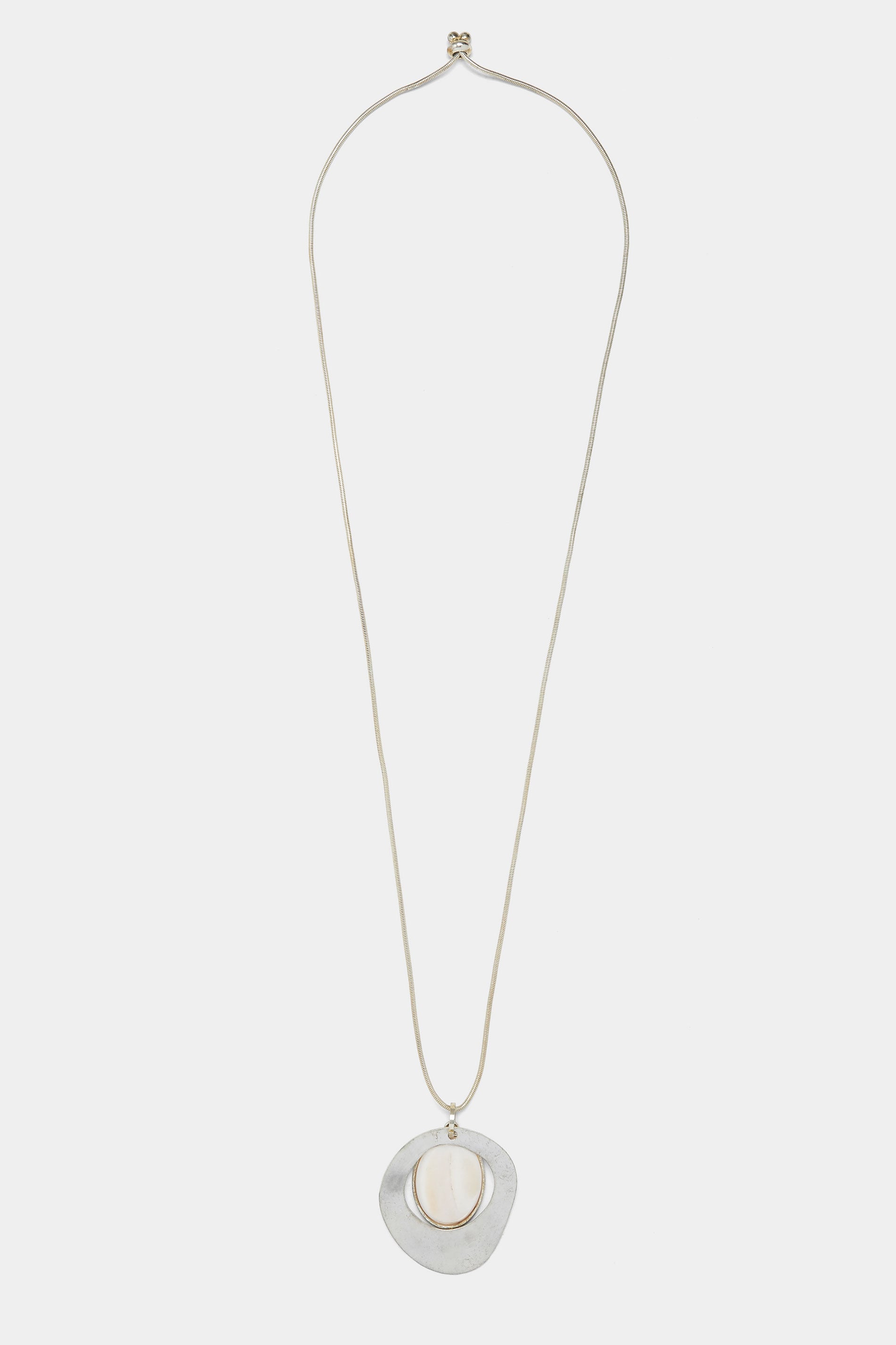 Silver Tone Gemstone Pendant Necklace | Yours Clothing   3