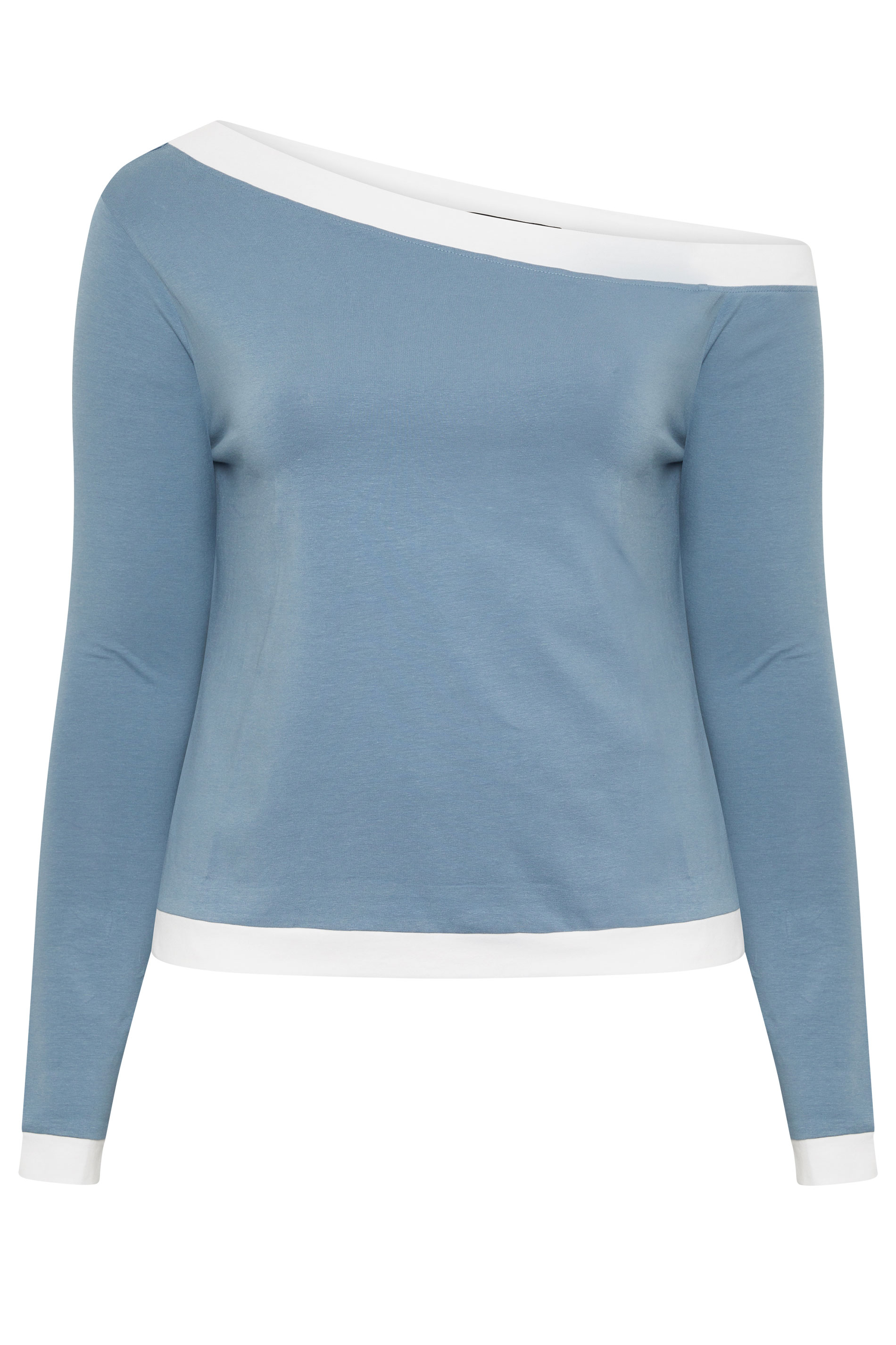 LIMITED COLLECTION Plus Size Blue Contrast Off Shoulder Top