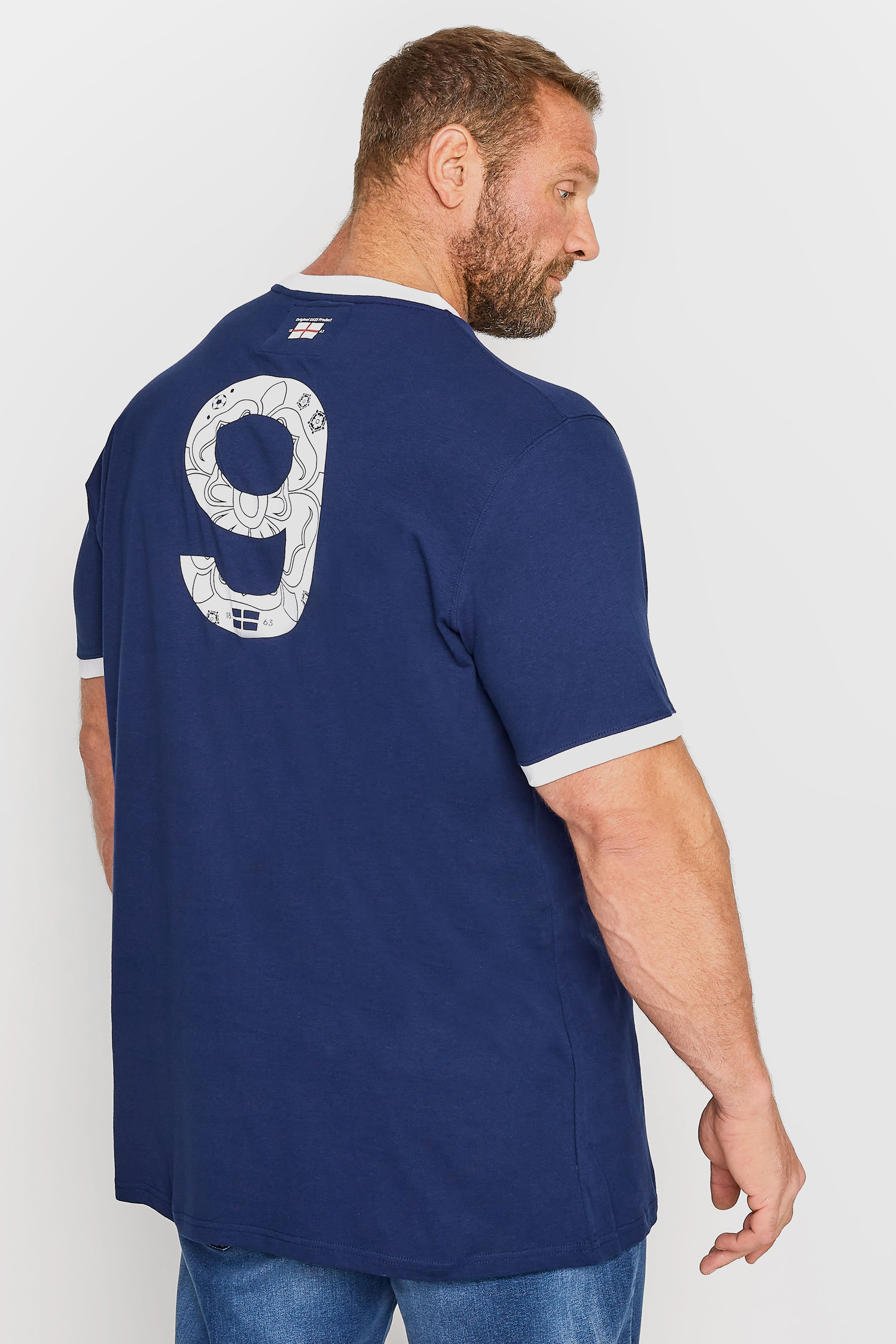 D555 Big & Tall Blue England Football T-Shirt | BadRhino 2