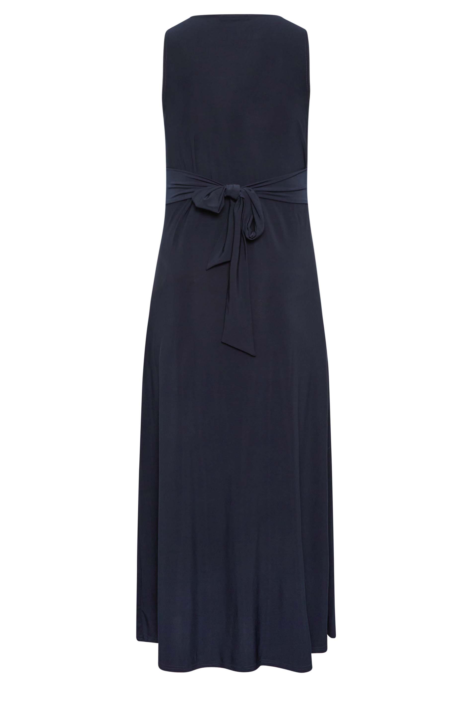 YOURS LONDON Plus Size Navy Blue Knot Front Maxi Dress | Yours Clothing