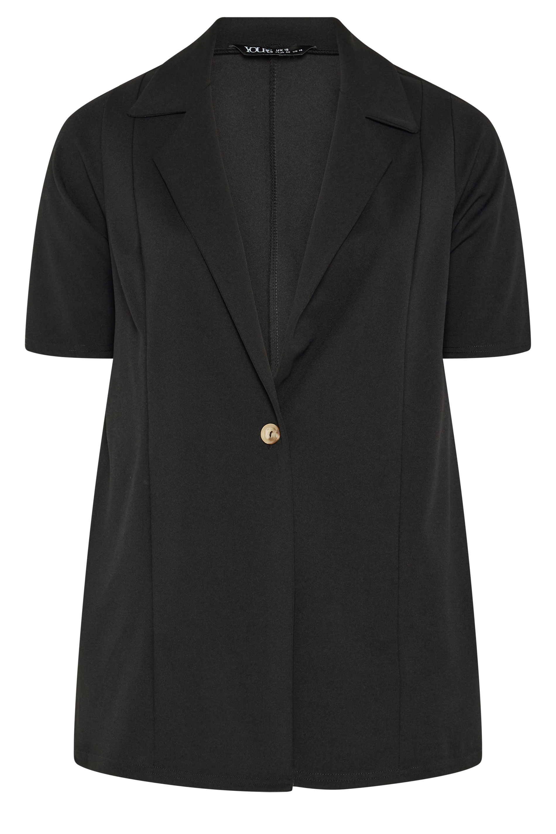 YOURS Plus Size Black Short Sleeve Blazer | Yours Clothing 6