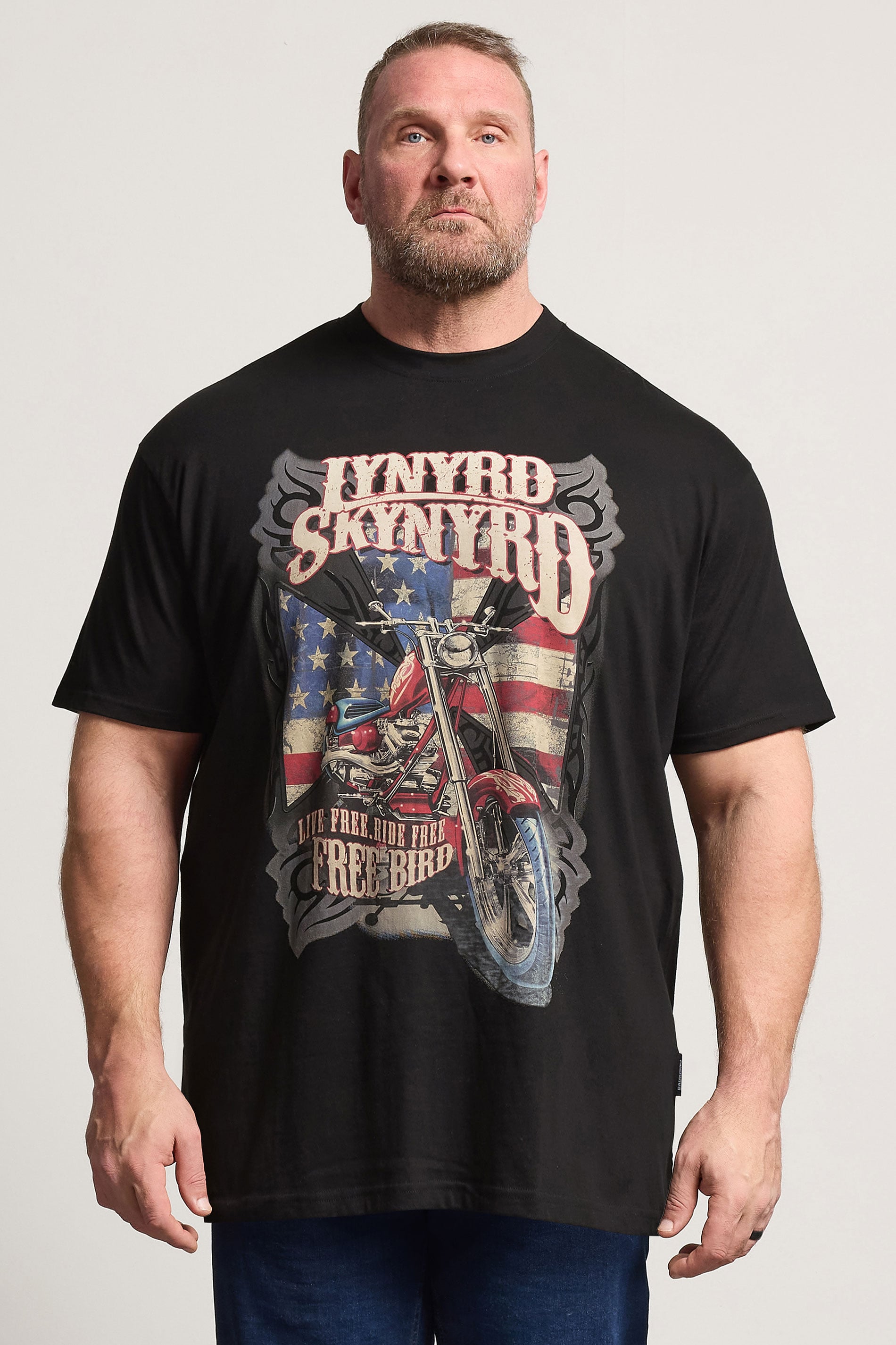 BadRhino Big & Tall Black Extra Long Lynyrd Skynyrd Bike Graphic T-Shirt | BadRhino 3