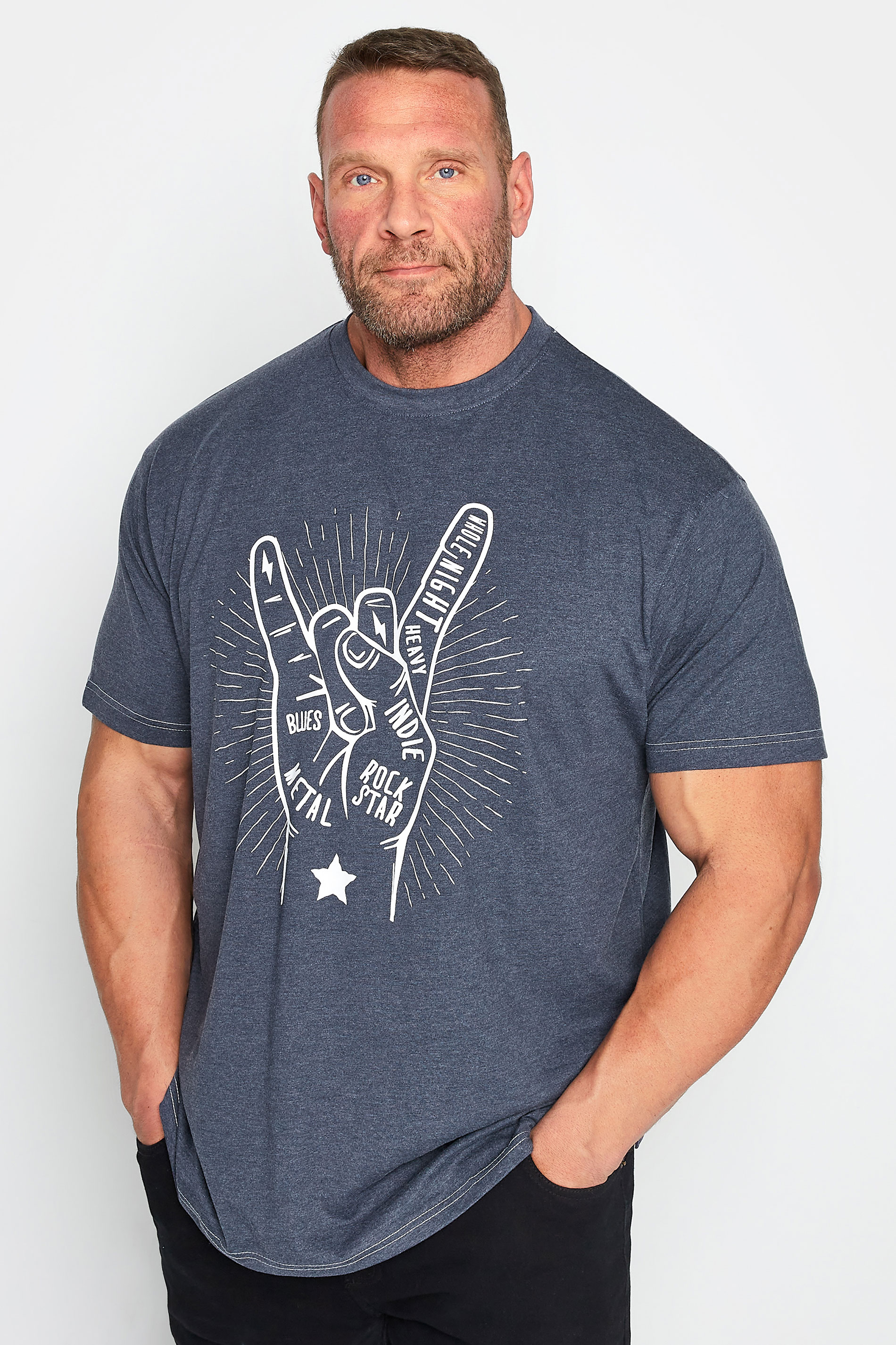 KAM Big & Tall Rock Star Print T-shirt 1