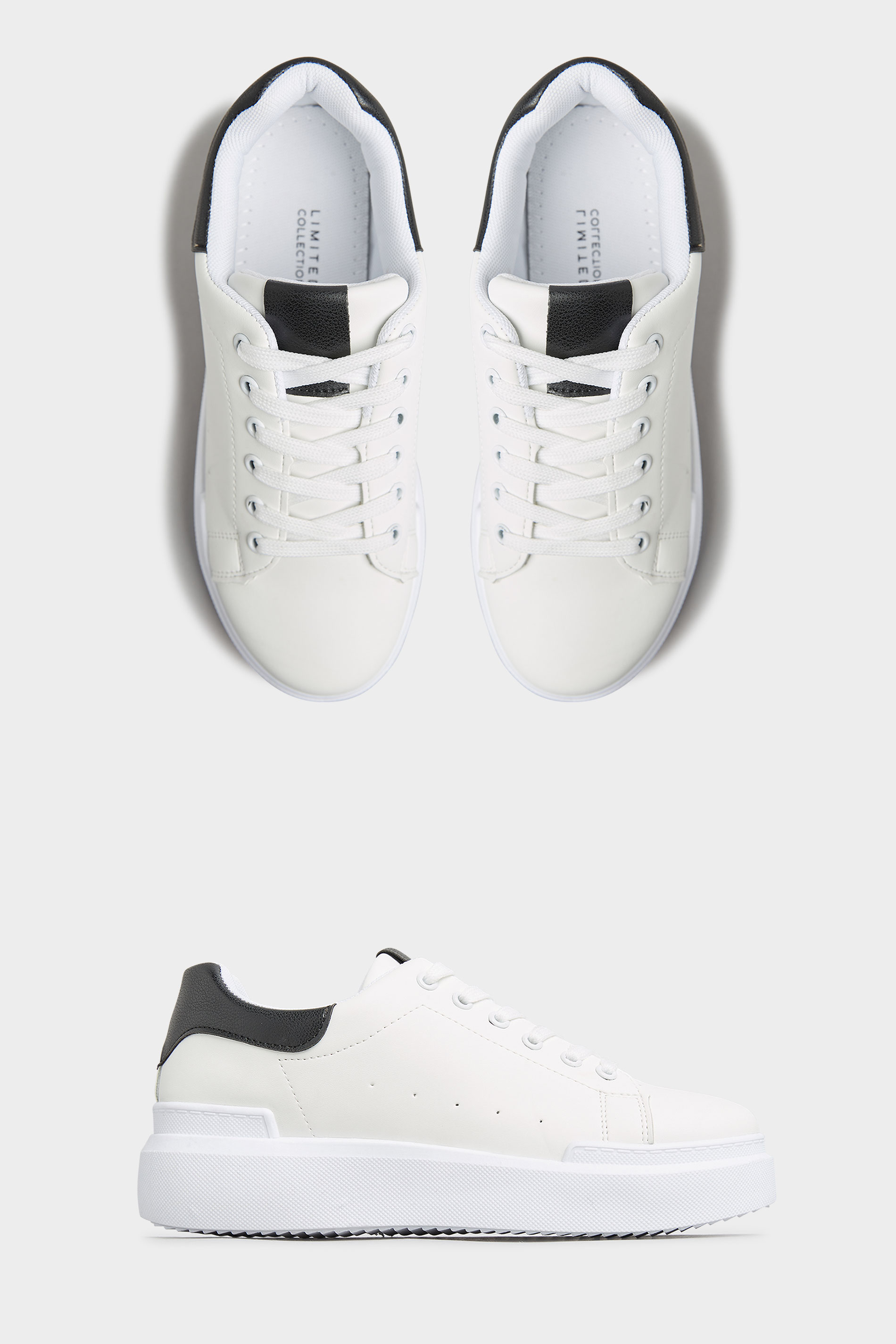 Chaussures Pieds Larges Tennis & Baskets (Regular Fit & Pieds Larges) | LIMITED COLLECTION - Tennis Blanches & Noires - IQ09007
