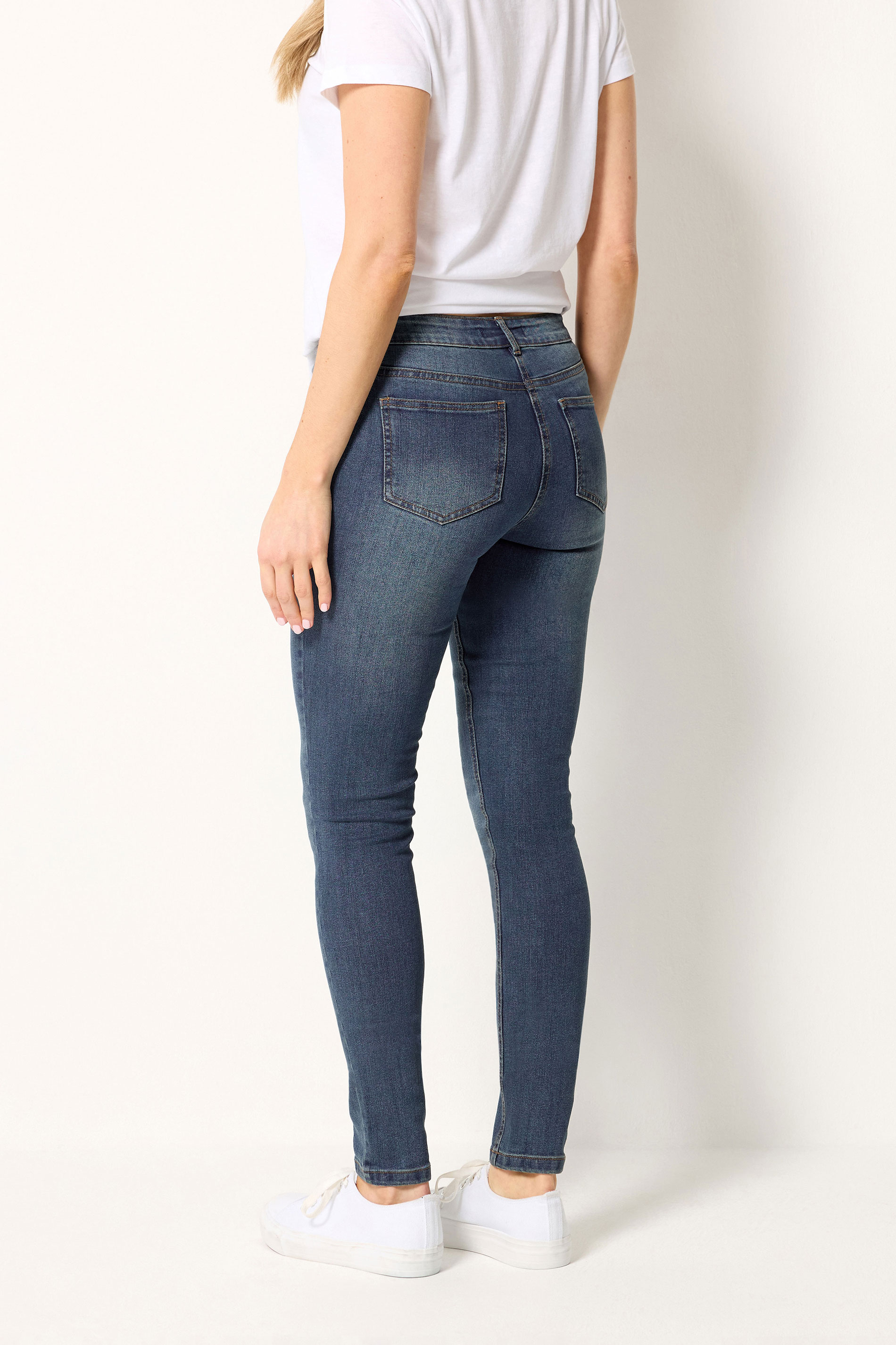 LTS Tall Women's 2 PACK Mid Blue & Black Skinny Jeans | Long Tall Sally 5