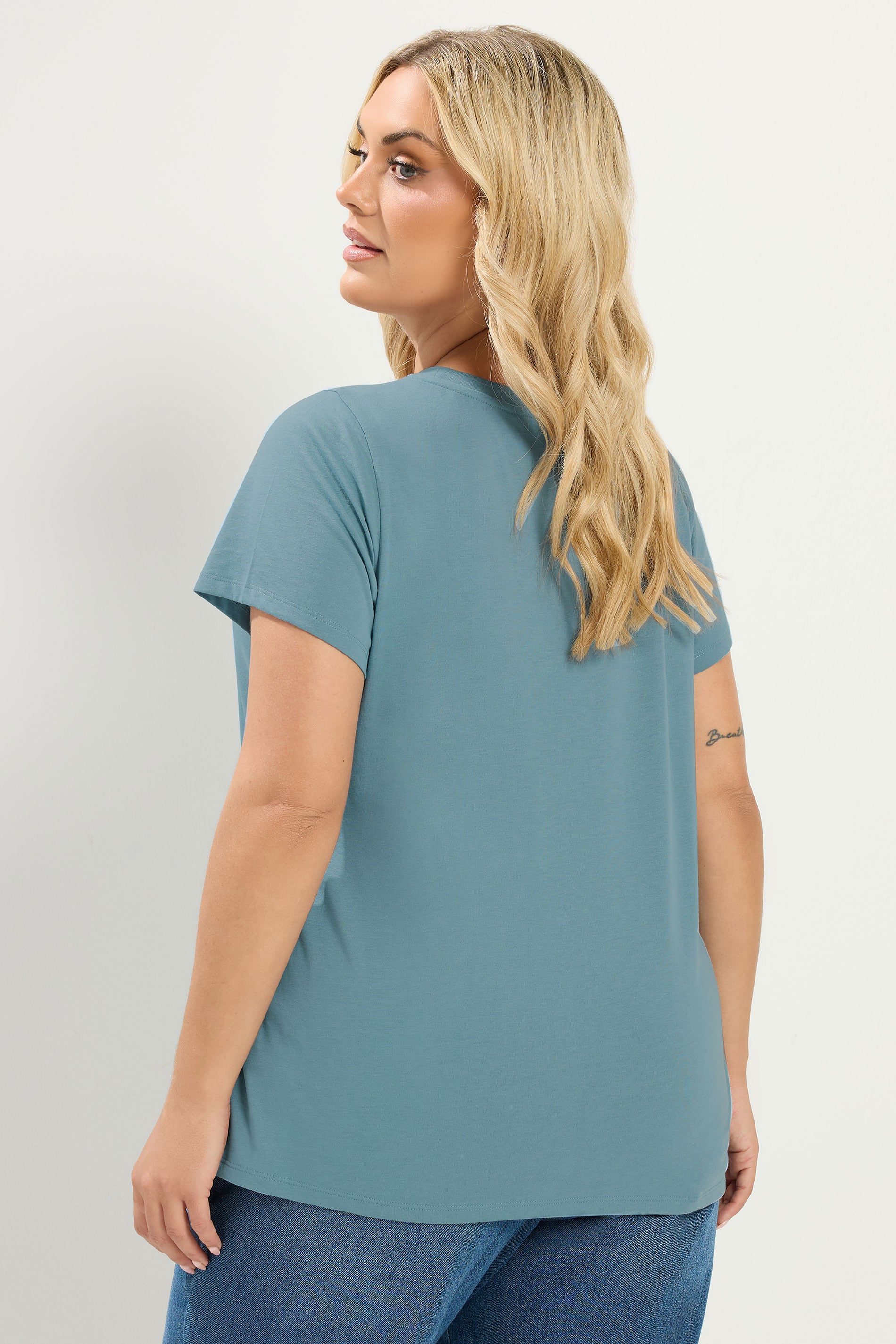 YOURSET 2 PACK Plus Size Blue & Grey Core T-Shirts | Yours Clothing 5