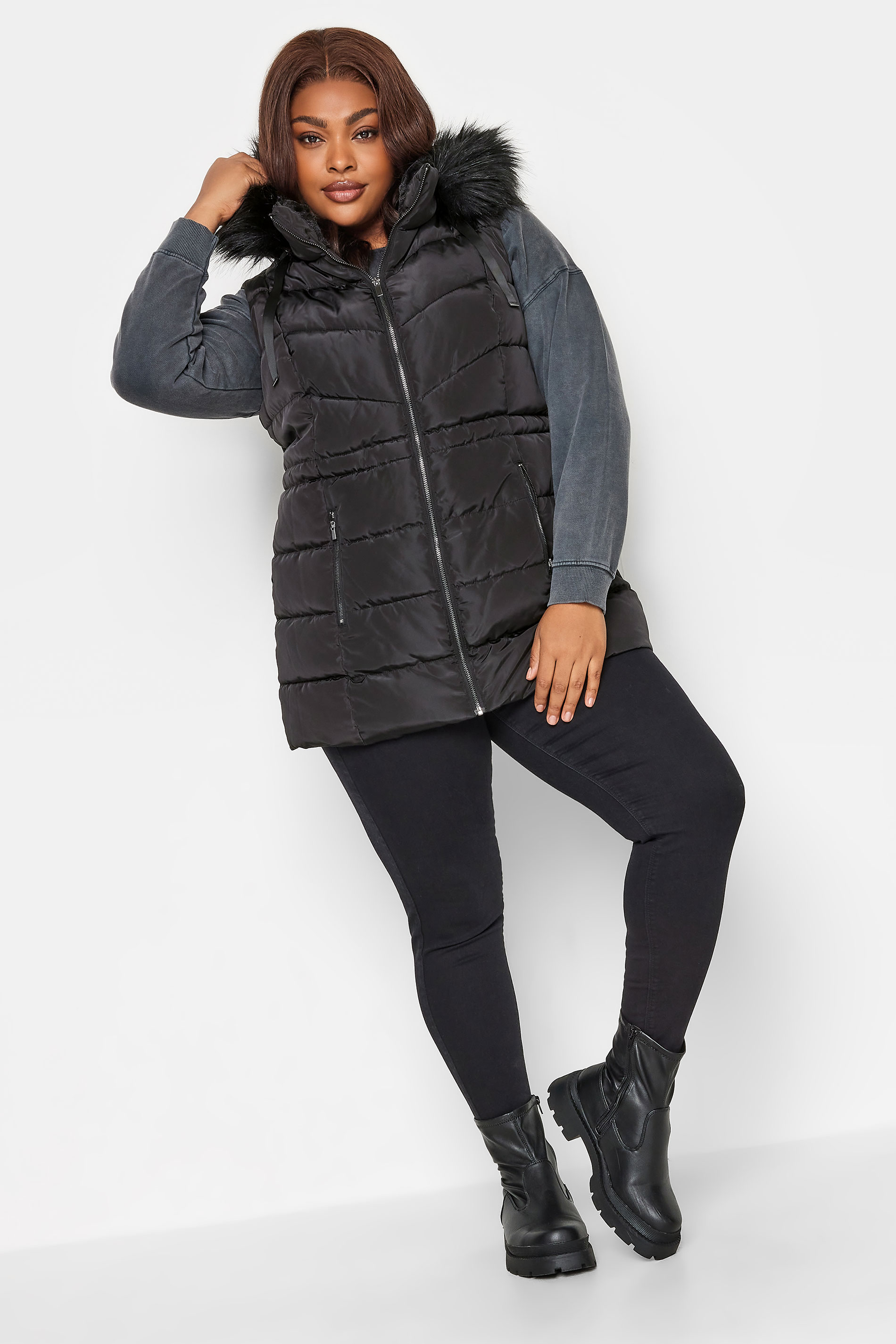 YOURS Plus Size Green Padded Gilet | Yours Clothing 2
