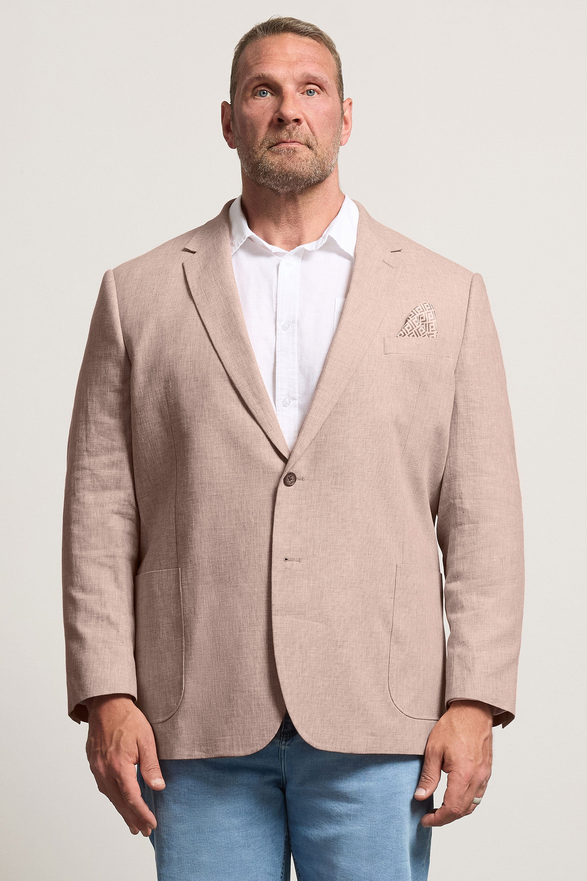 BadRhino Tailoring Big & Tall Rust Orange Linen Blazer | BadRhino 1
