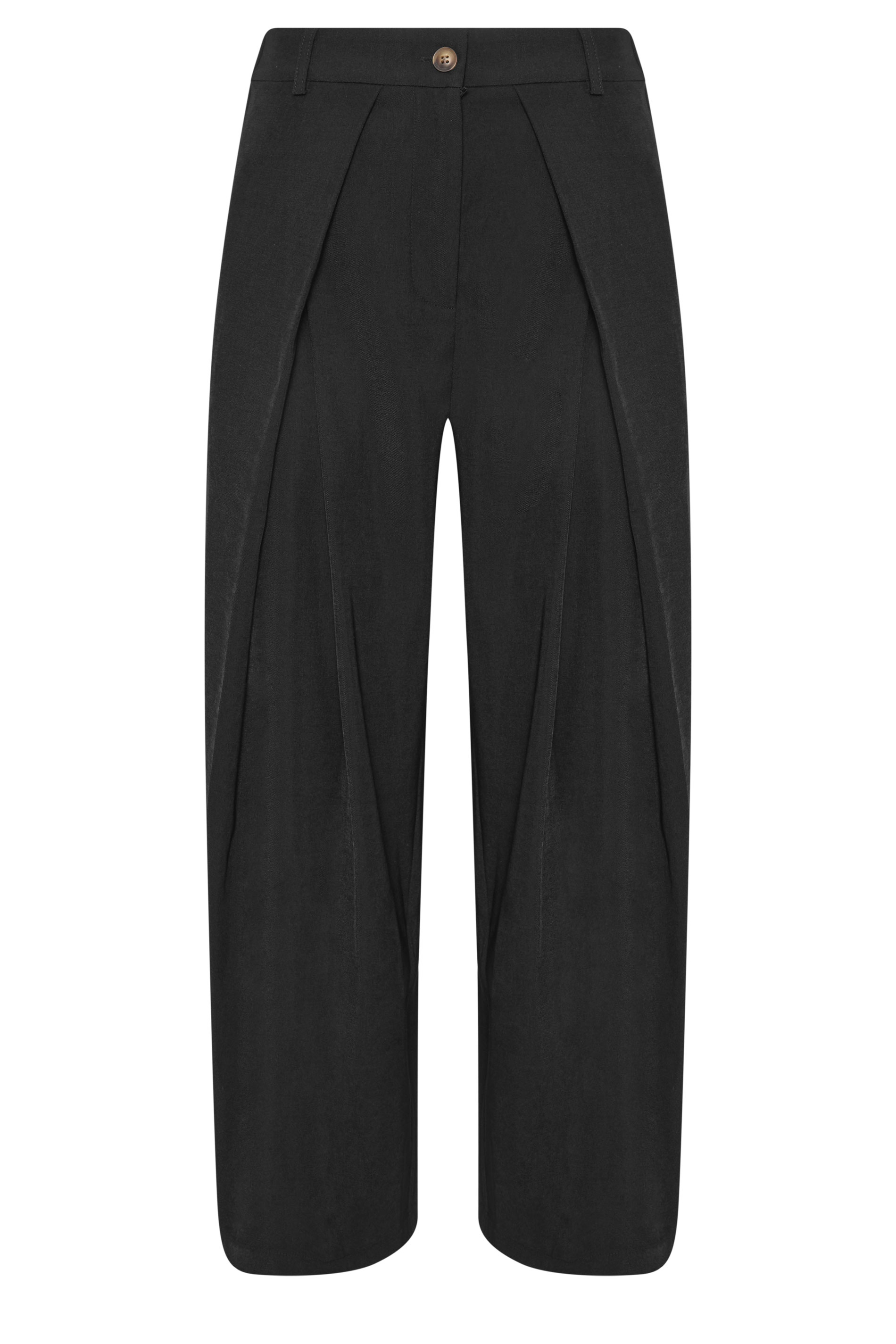 PixieGirl Petite Women's Black Wrap Pleated Wide Leg Trousers | PixieGirl 1