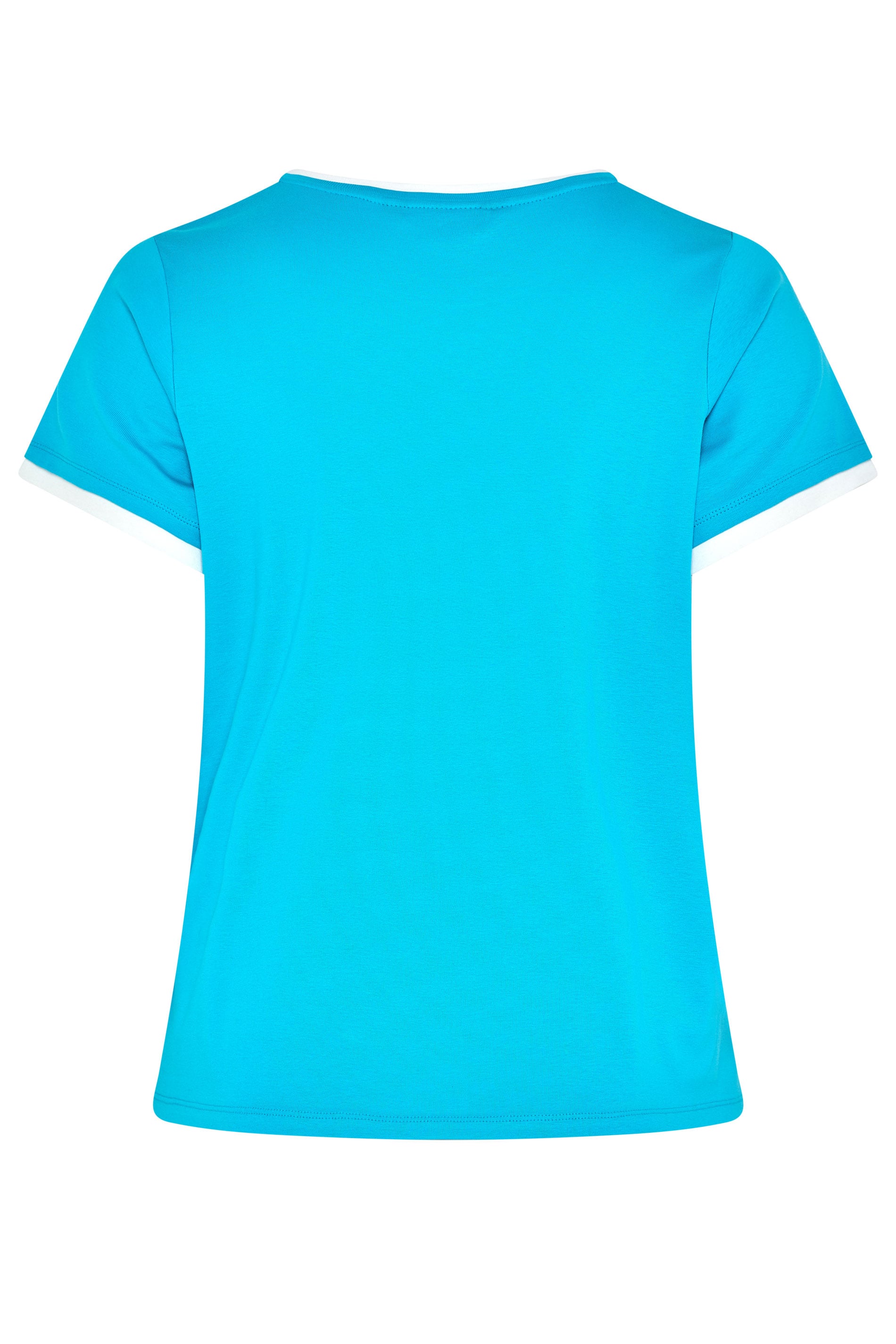 YOURS Plus Size Blue Premium Ringer T-Shirt | Yours Clothing 6