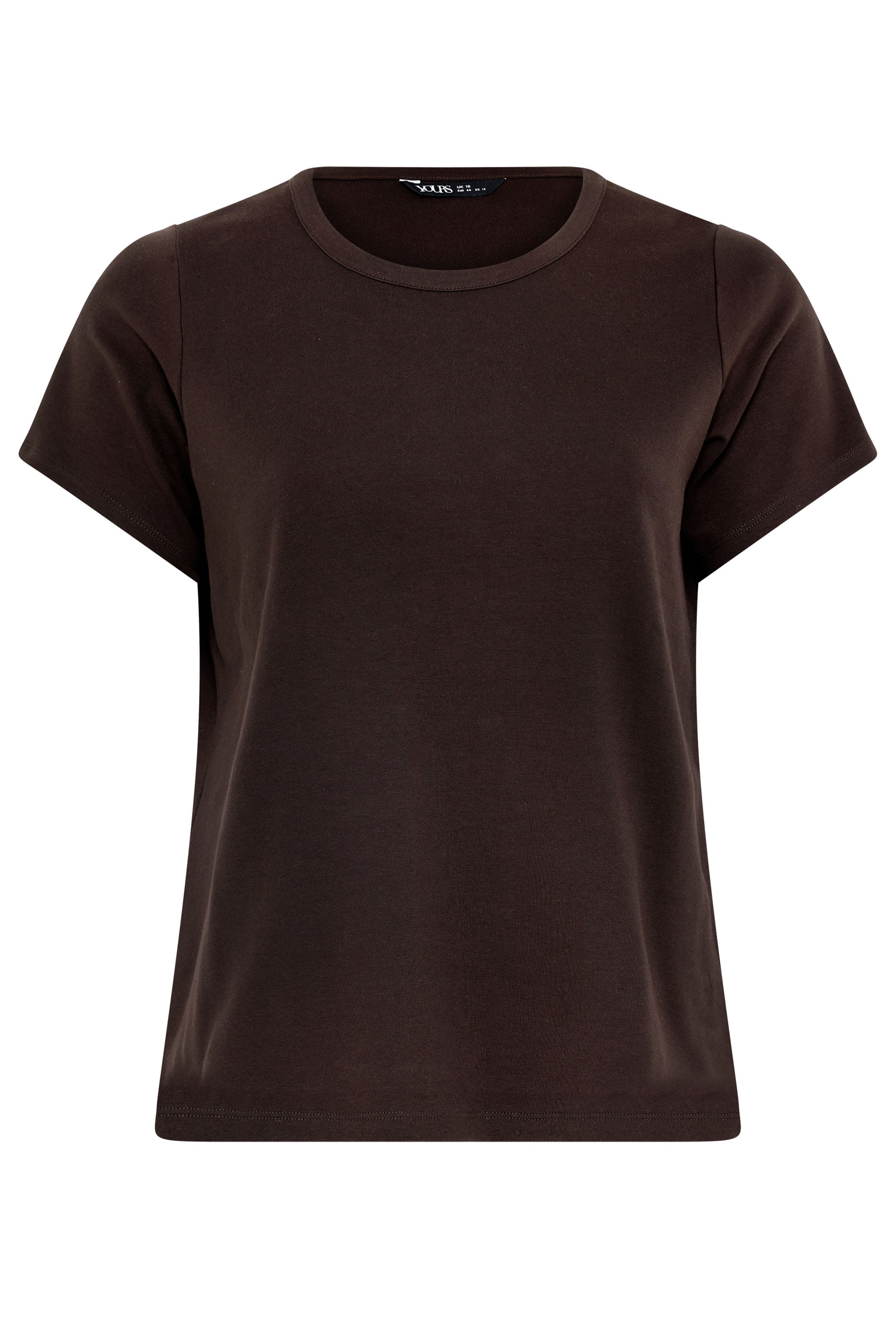 YOURS Plus Size Chocolate Brown Interlock T-Shirt | Yours Clothing 5