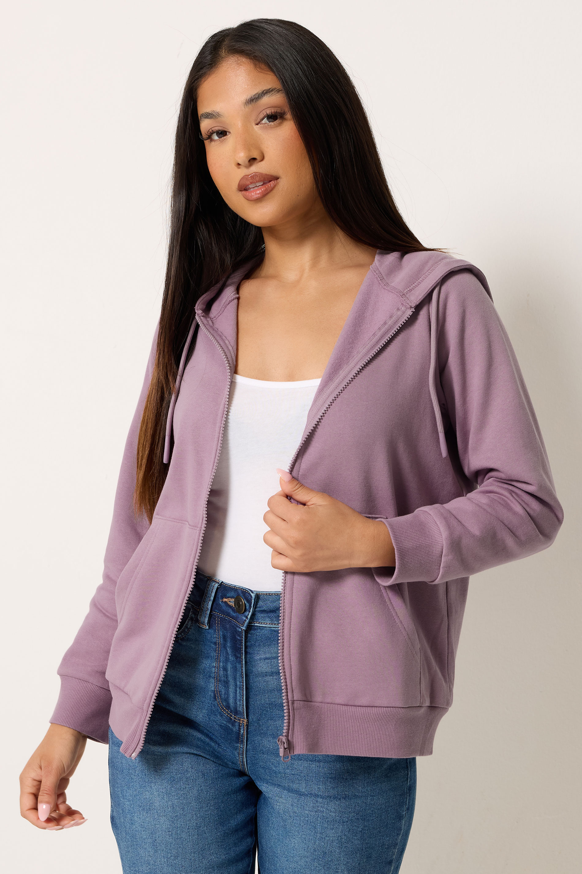 M&Co Petite Light Purple Essential Zip Hoodie | M&Co 3