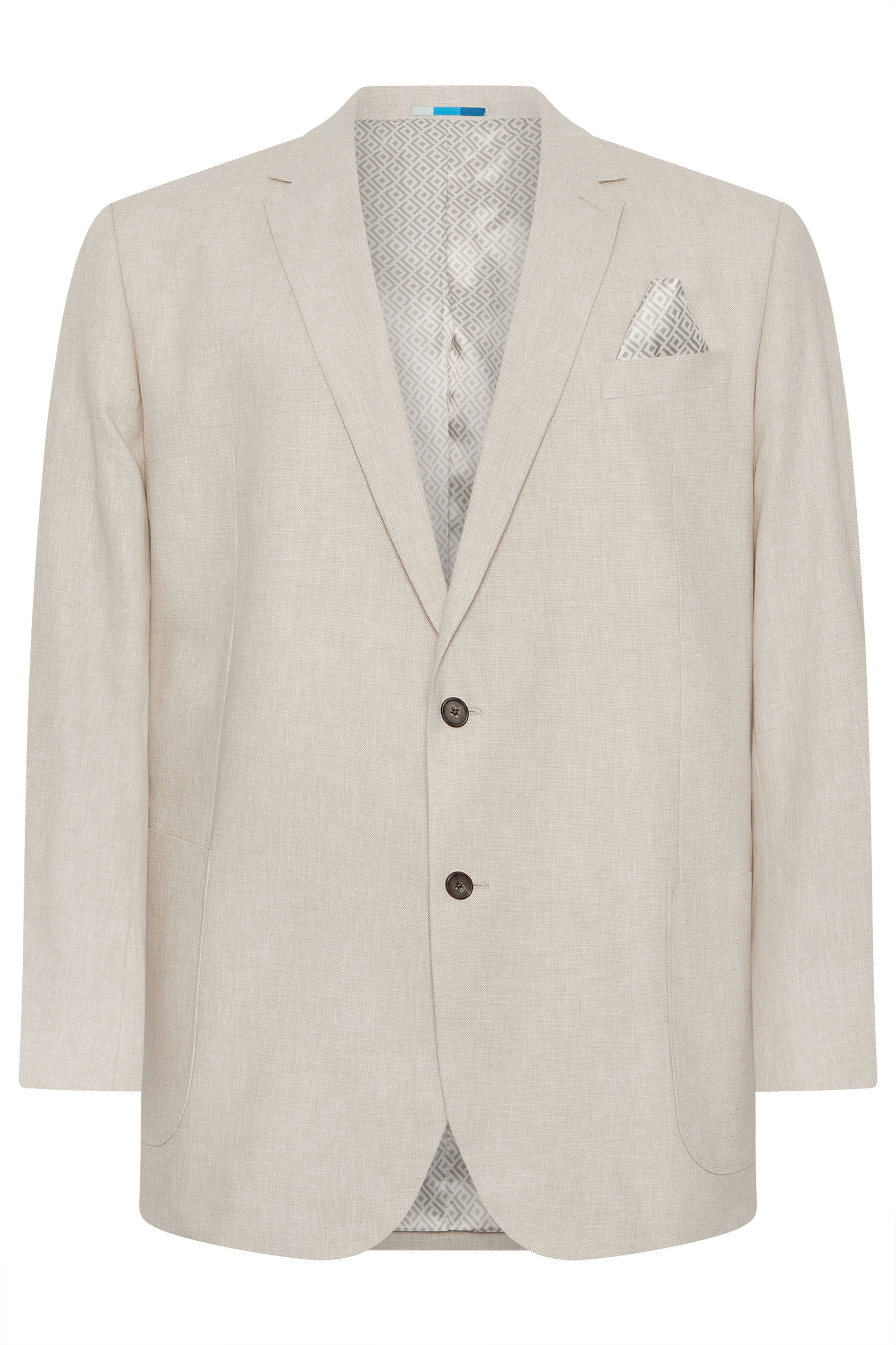 BadRhino Tailoring Big & Tall Oatmeal Brown Linen Suit Jacket | BadRhino 8