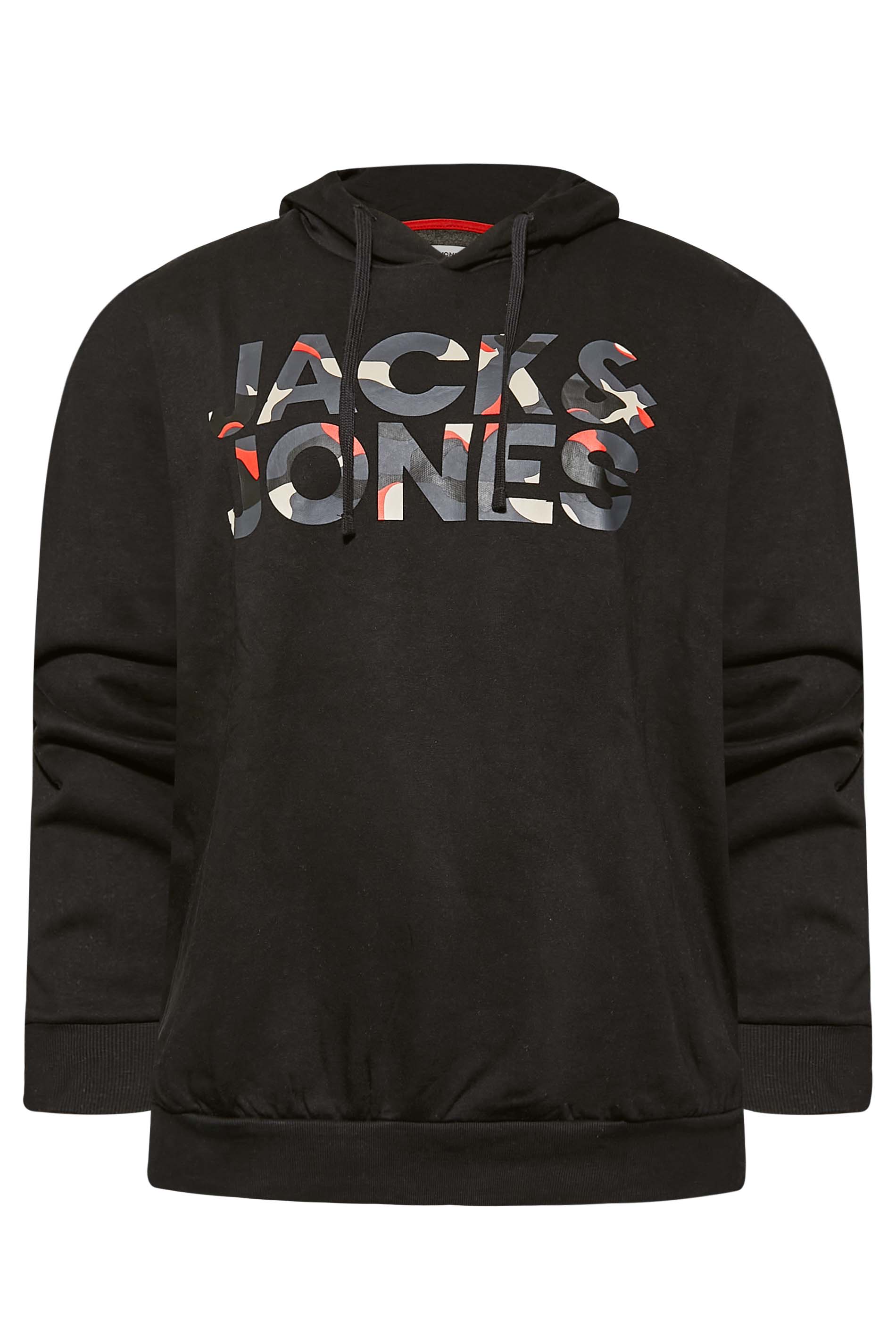 JACK & JONES Black Logo Hooded Sweatshirt | BadRhino 3