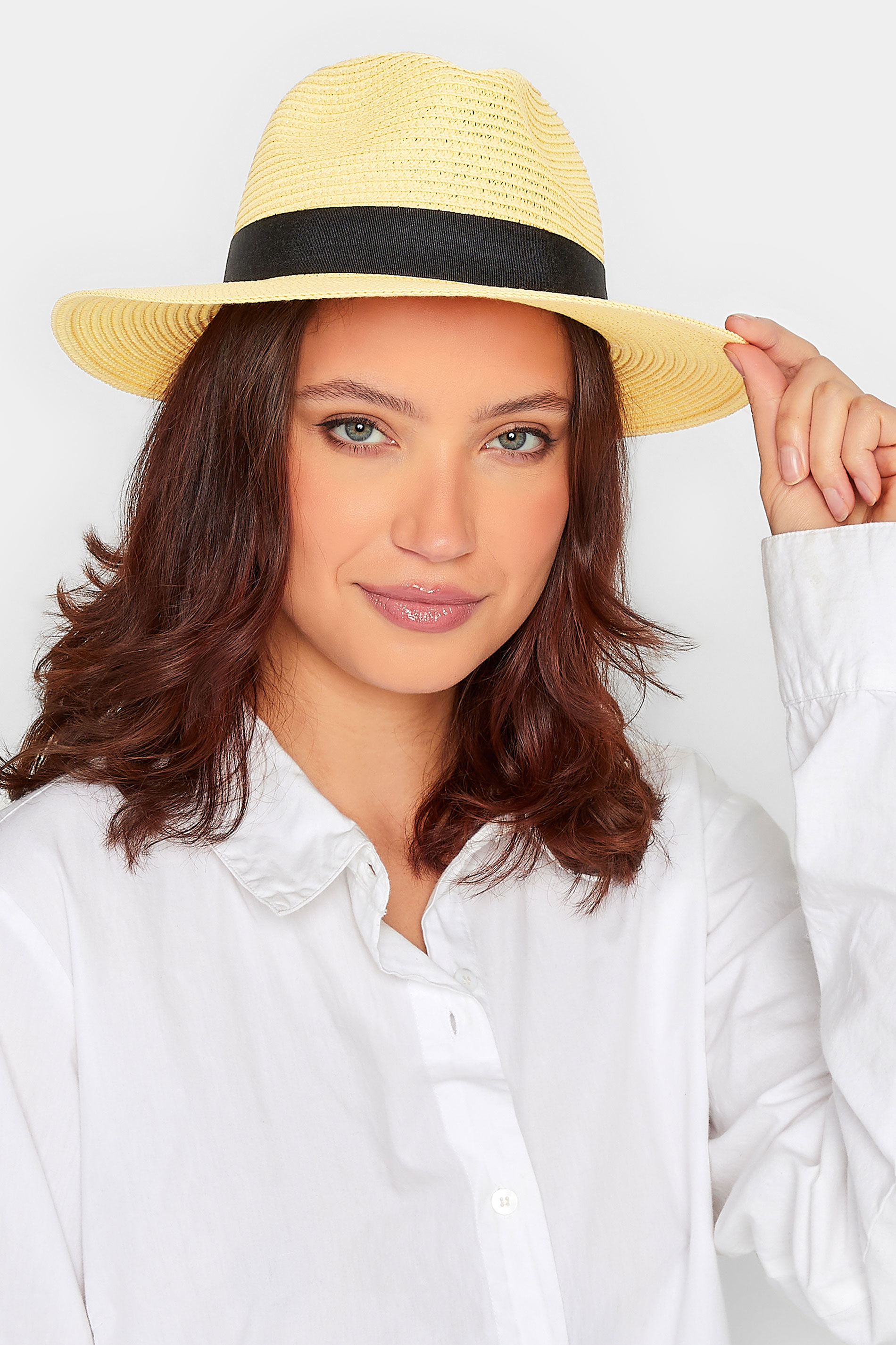 Yellow Straw Fedora Hat | Yours Clothing  1