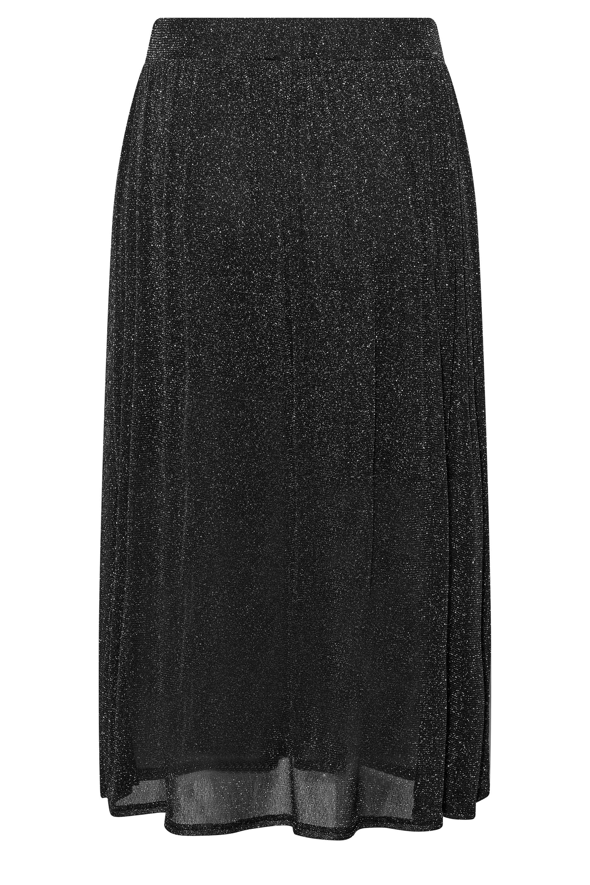 LIMITED COLLECTION Plus Size Black Glitter Midaxi Skirt | Yours Clothing