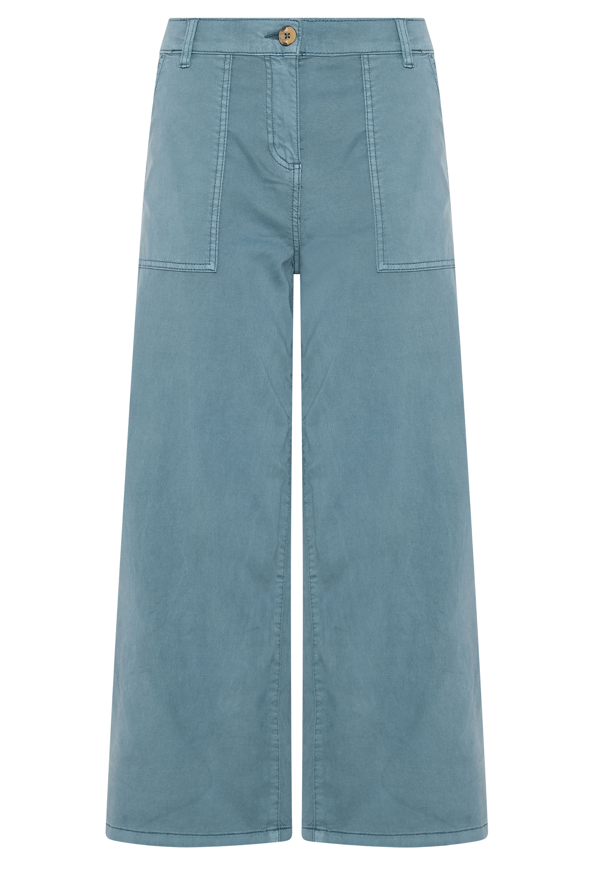 M&Co Petite Blue Midrise Wide Leg Cargo Trousers | M&Co 5