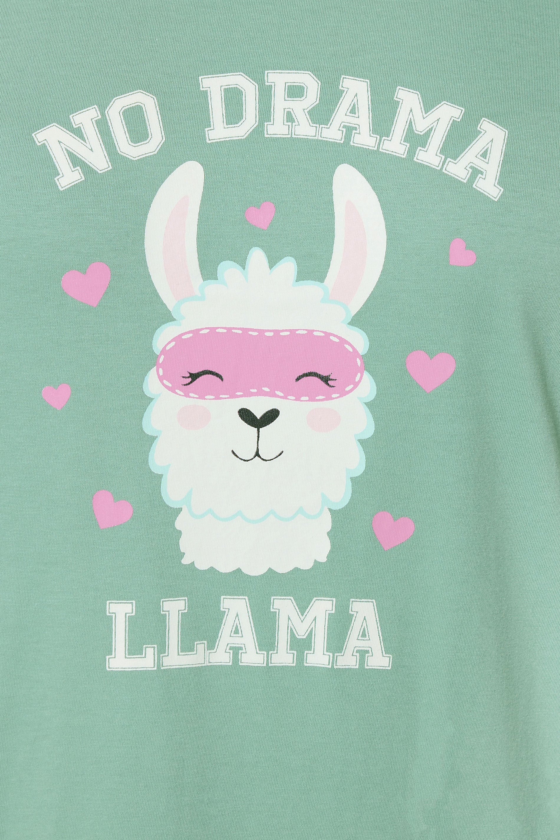 YOURS Plus Size Green Llama Side Split Nightdress | Yours Clothing 4