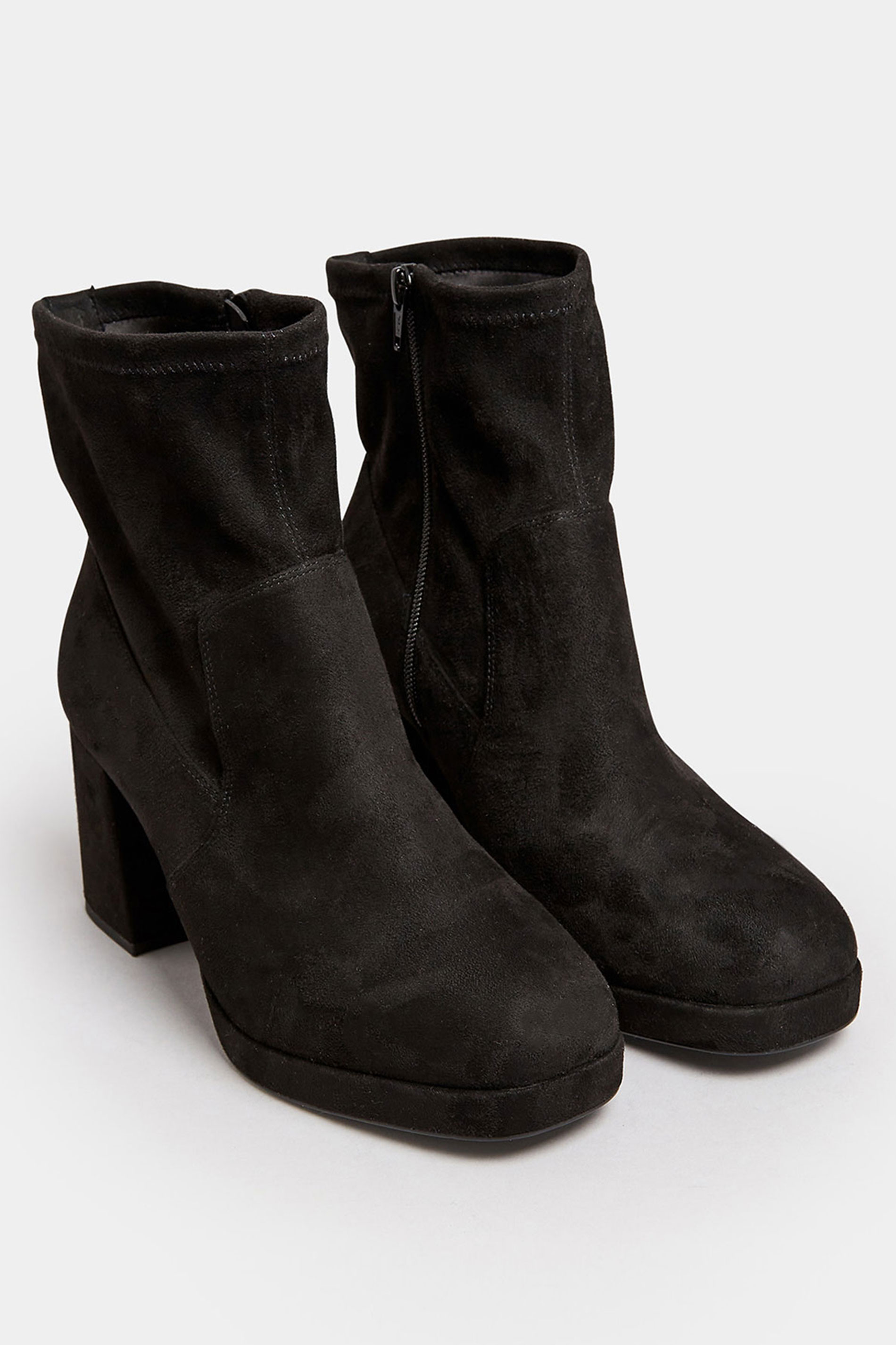 LIMITED COLLECTION Curve Black Platform Ankle Boots In Extra Wide EEE Fit | Yours Clothing  2