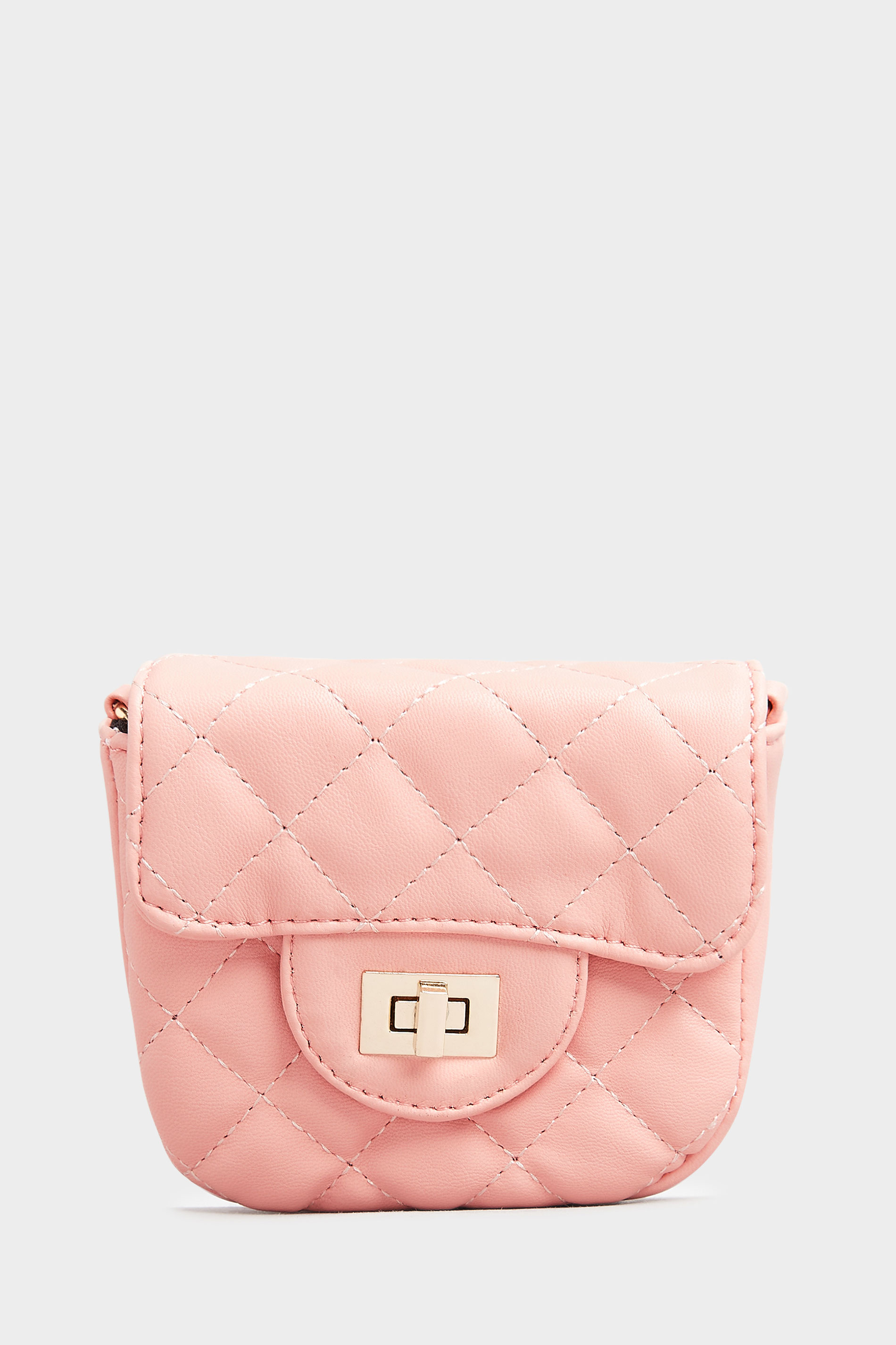 Pink Quilted Chain Crossbody Bag | Yours Clothing