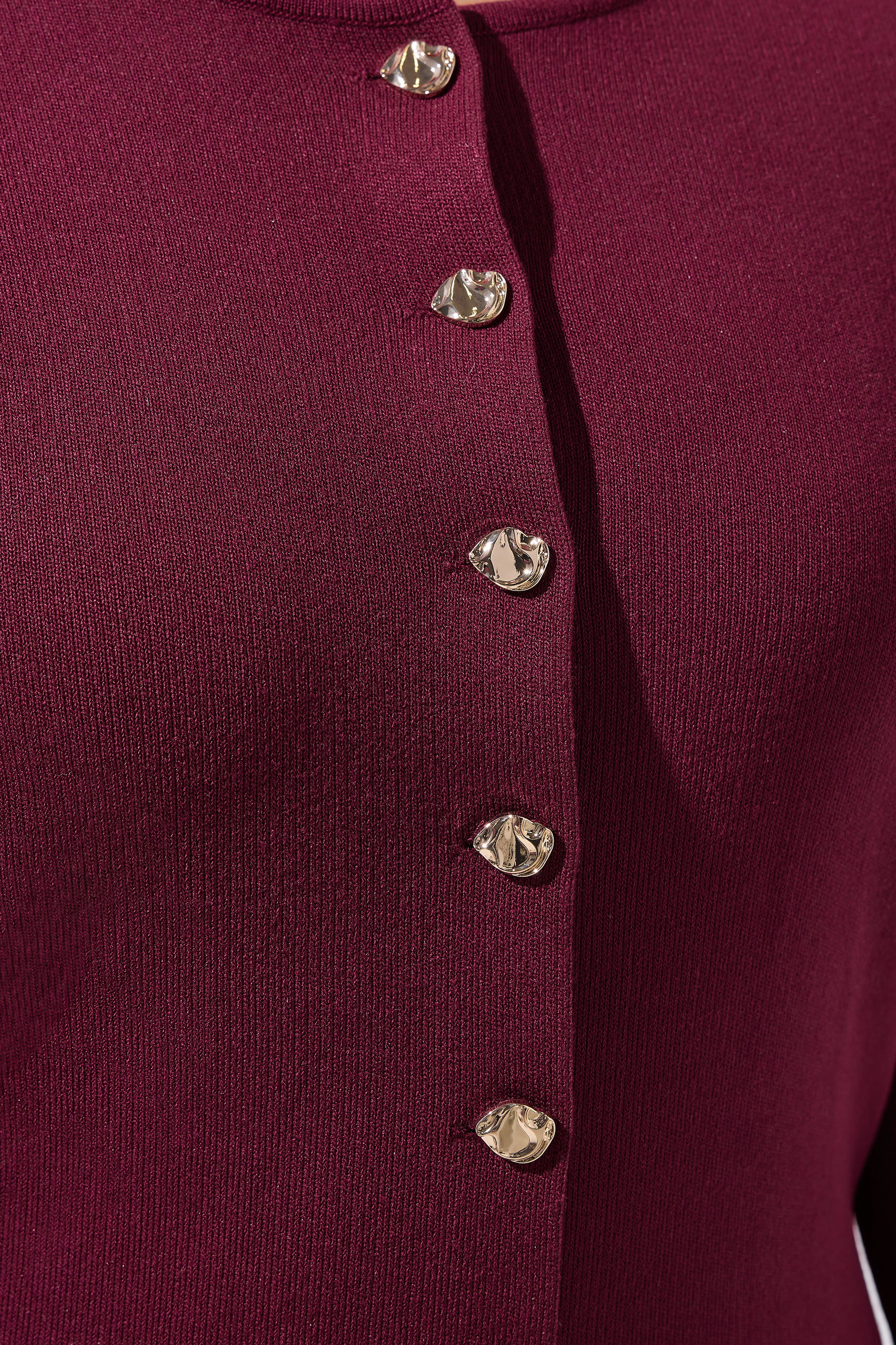 LIMITED COLLECTION Plus Size Cobalt Burgundy Red Compacted Knit Cardigan | Yours Clothing 6