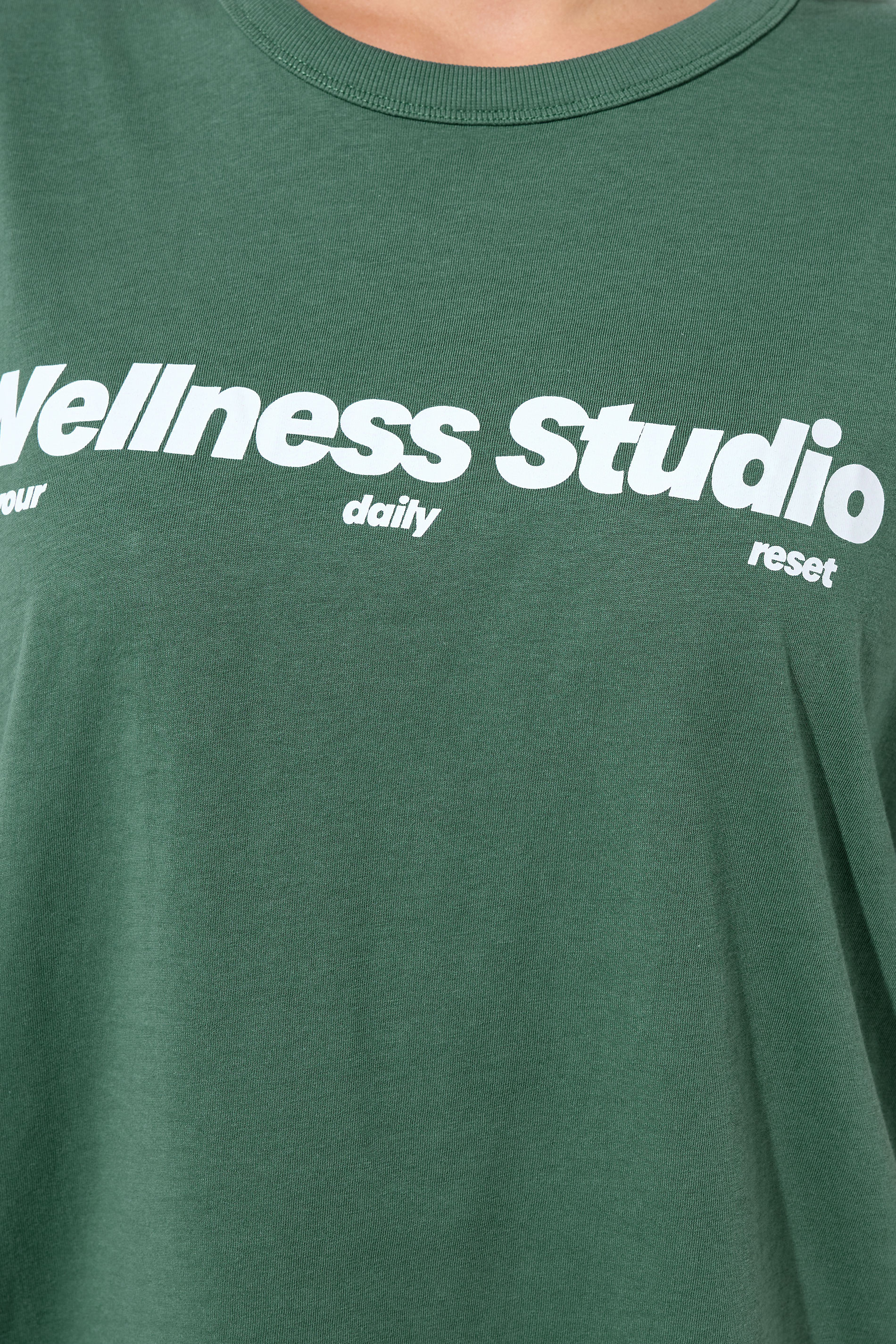YOURS ACTIVE Plus Size Green 'Wellness Studio' T-Shirt | Yours Clothing 6
