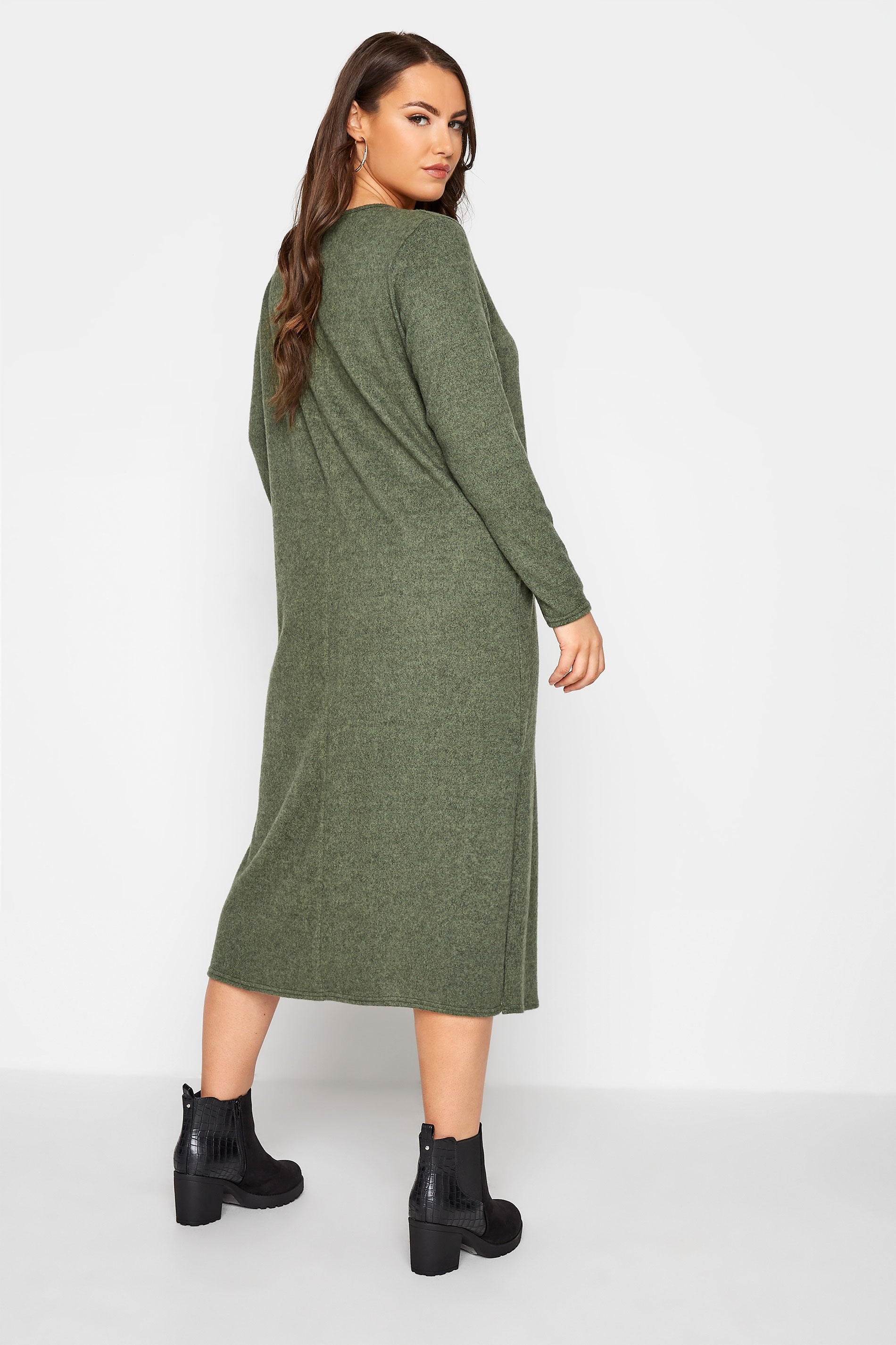 Side Split Knitted T-Shirt Dress 