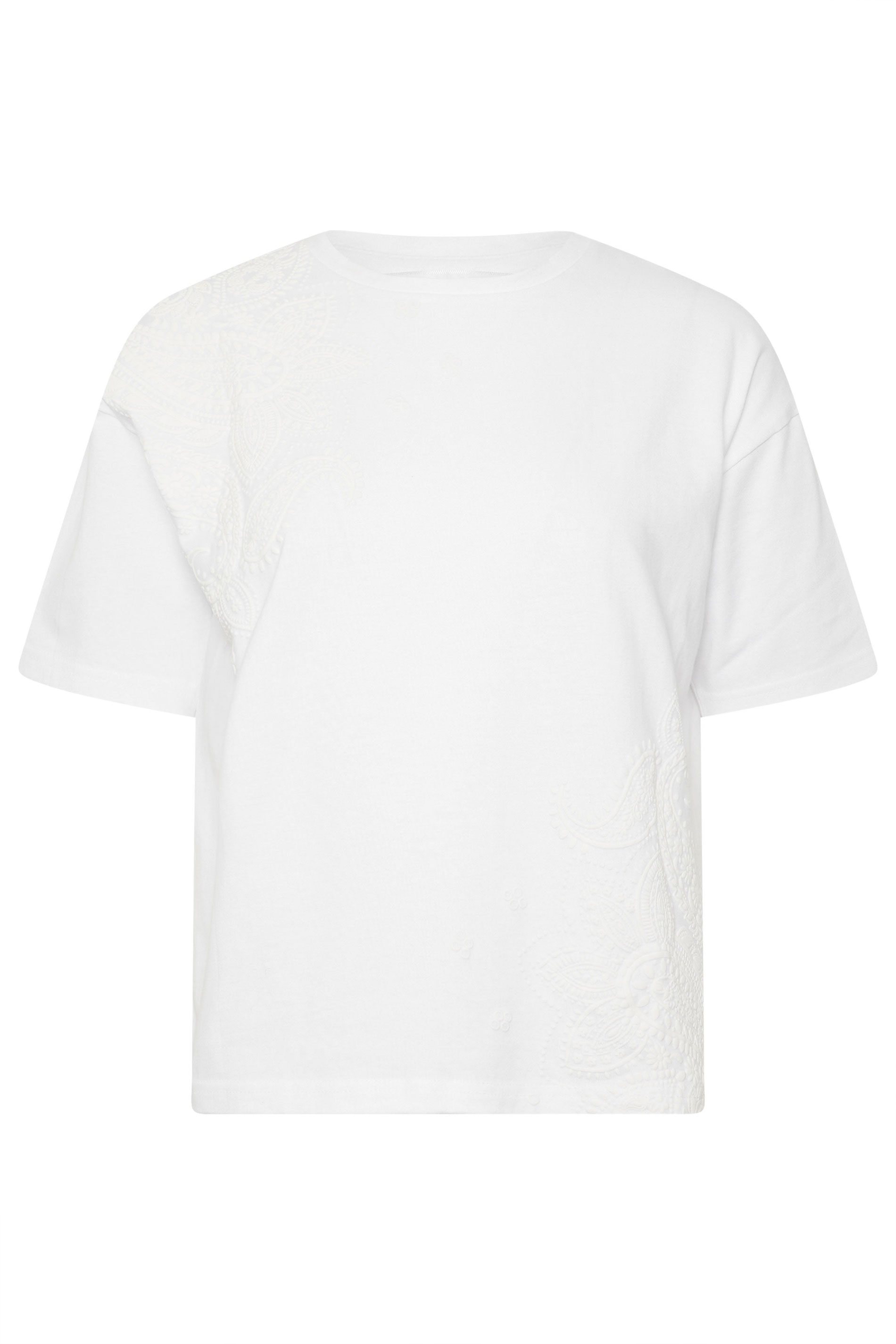 PixieGirl Petite Women's White Paisley Cotton T-Shirt | PixieGirl 6