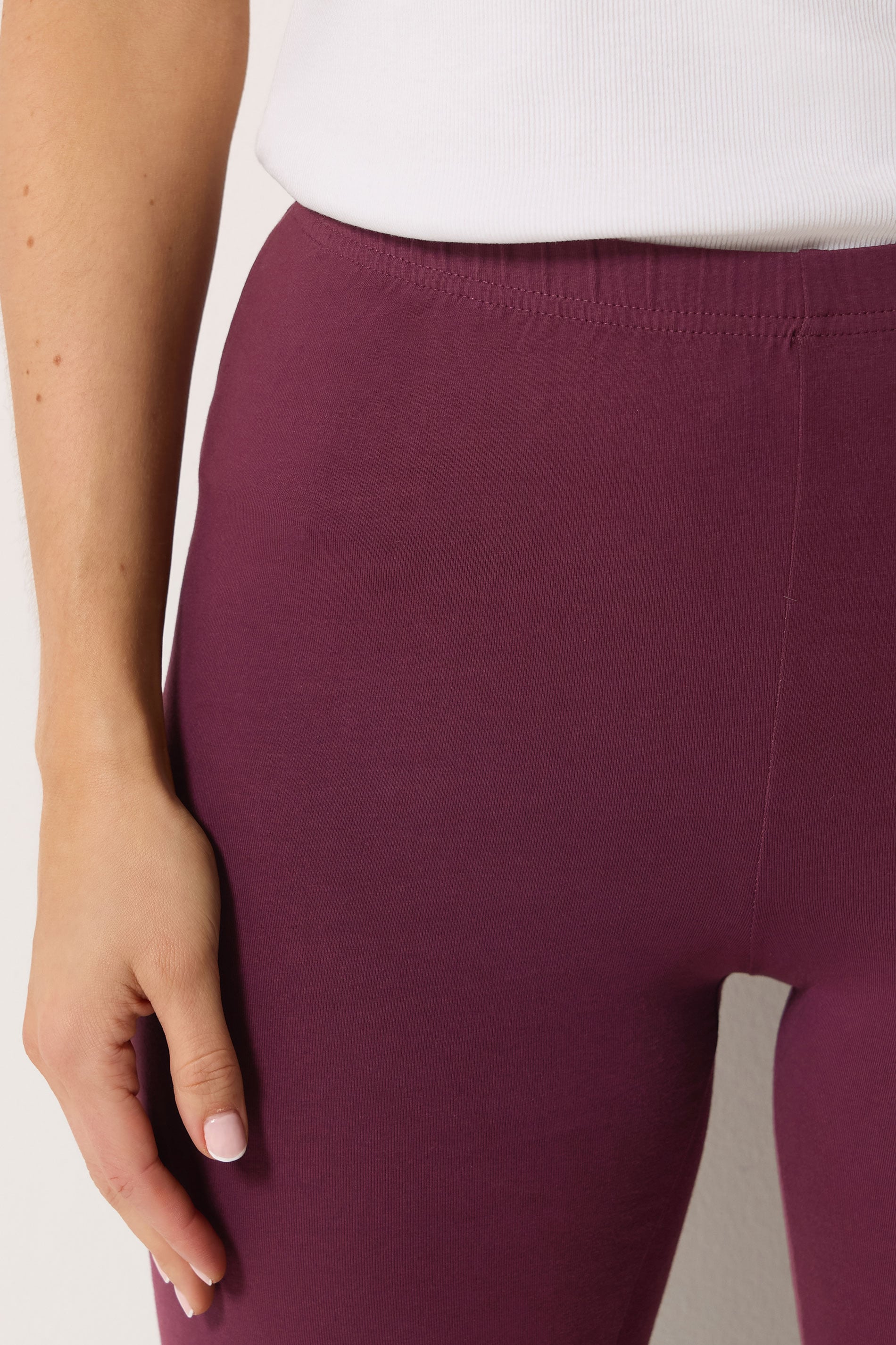 LTS Tall Women's Burgundy Red Cotton Stretch Leggings | Long Tall Sally 4