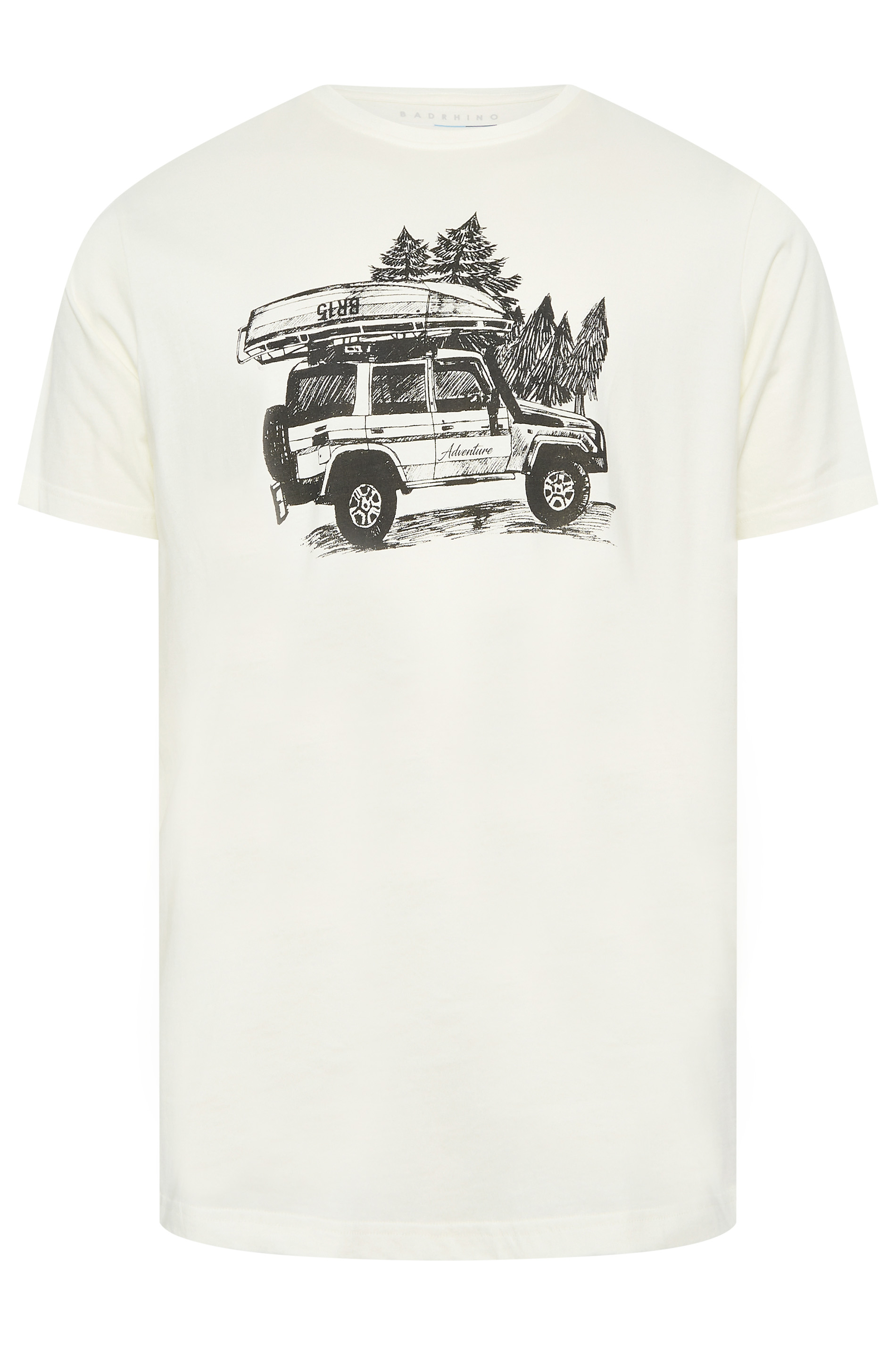 BadRhino Big & Tall White Adventure Jeep Print T-Shirt | BadRhino 3