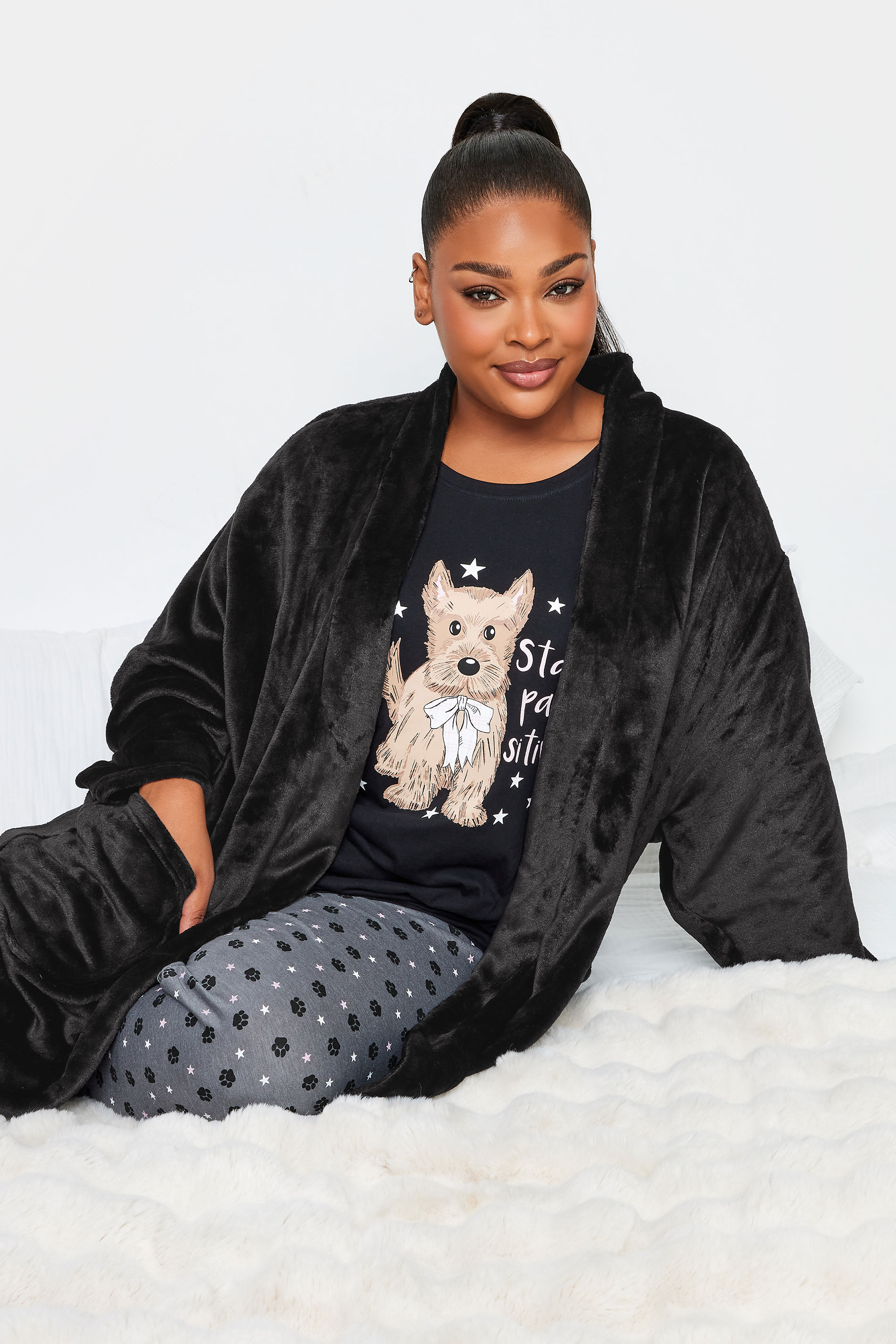Shelly Check Short Dressing Gown - Cyberjammies