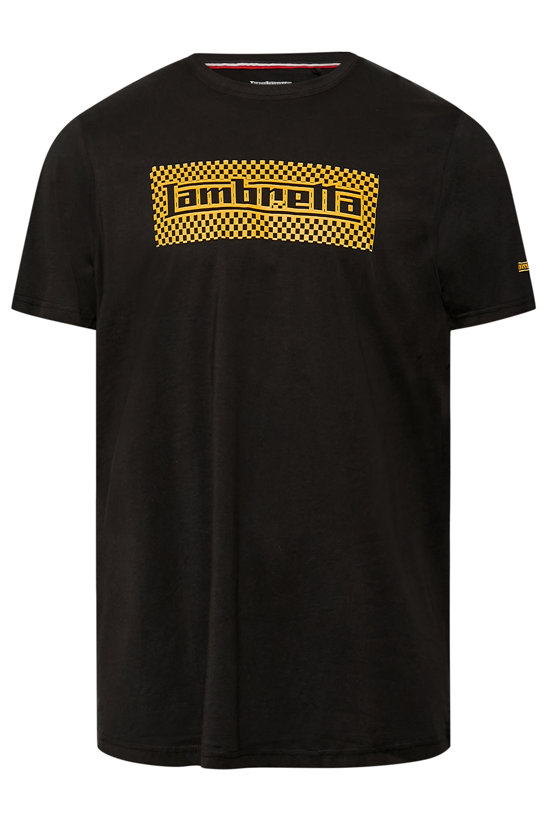 LAMBRETTA Big & Tall Black Two Tone Box Print T-Shirt | BadRhino 3