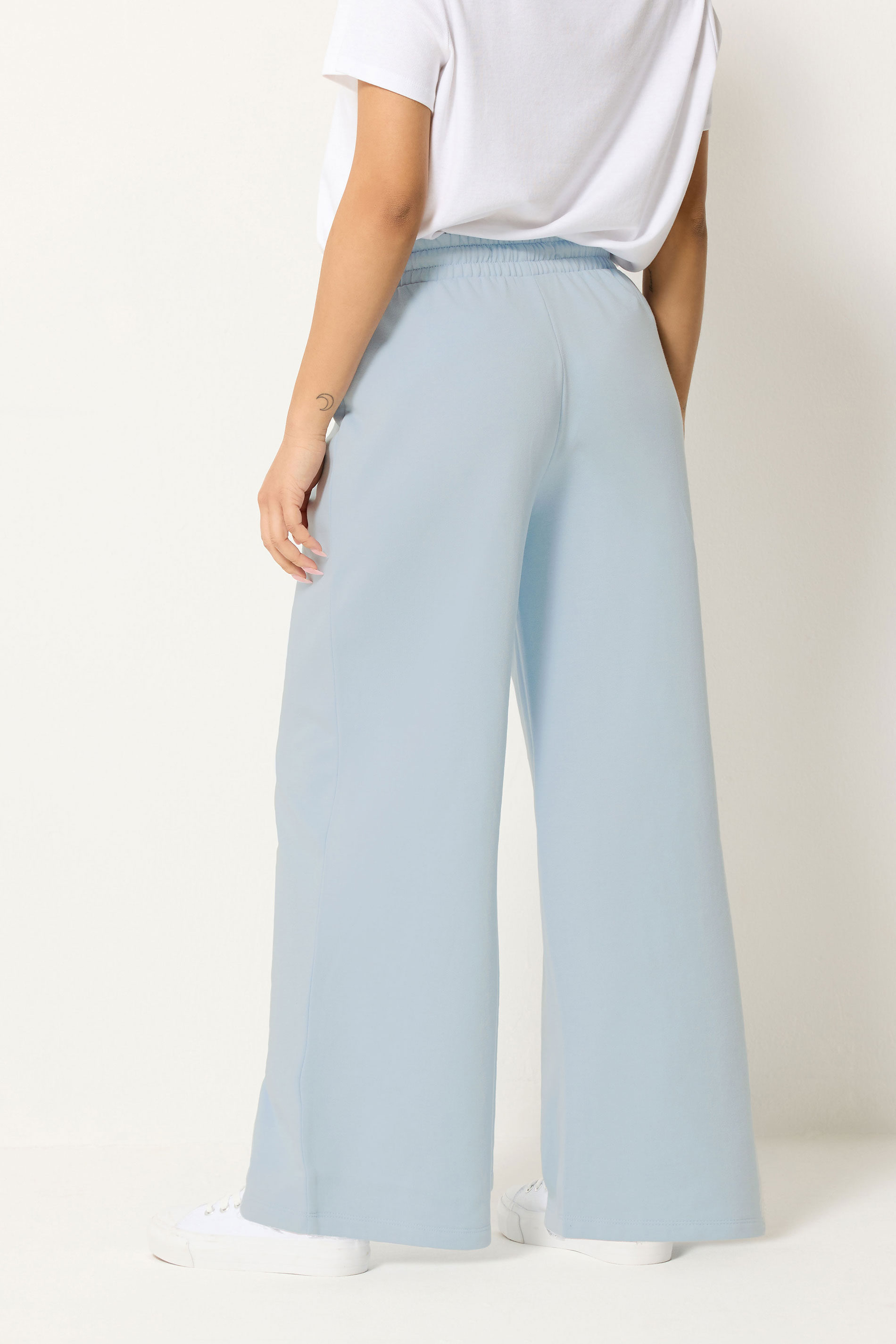 M&Co Petite Light Blue Wide Leg Joggers | M&Co 2