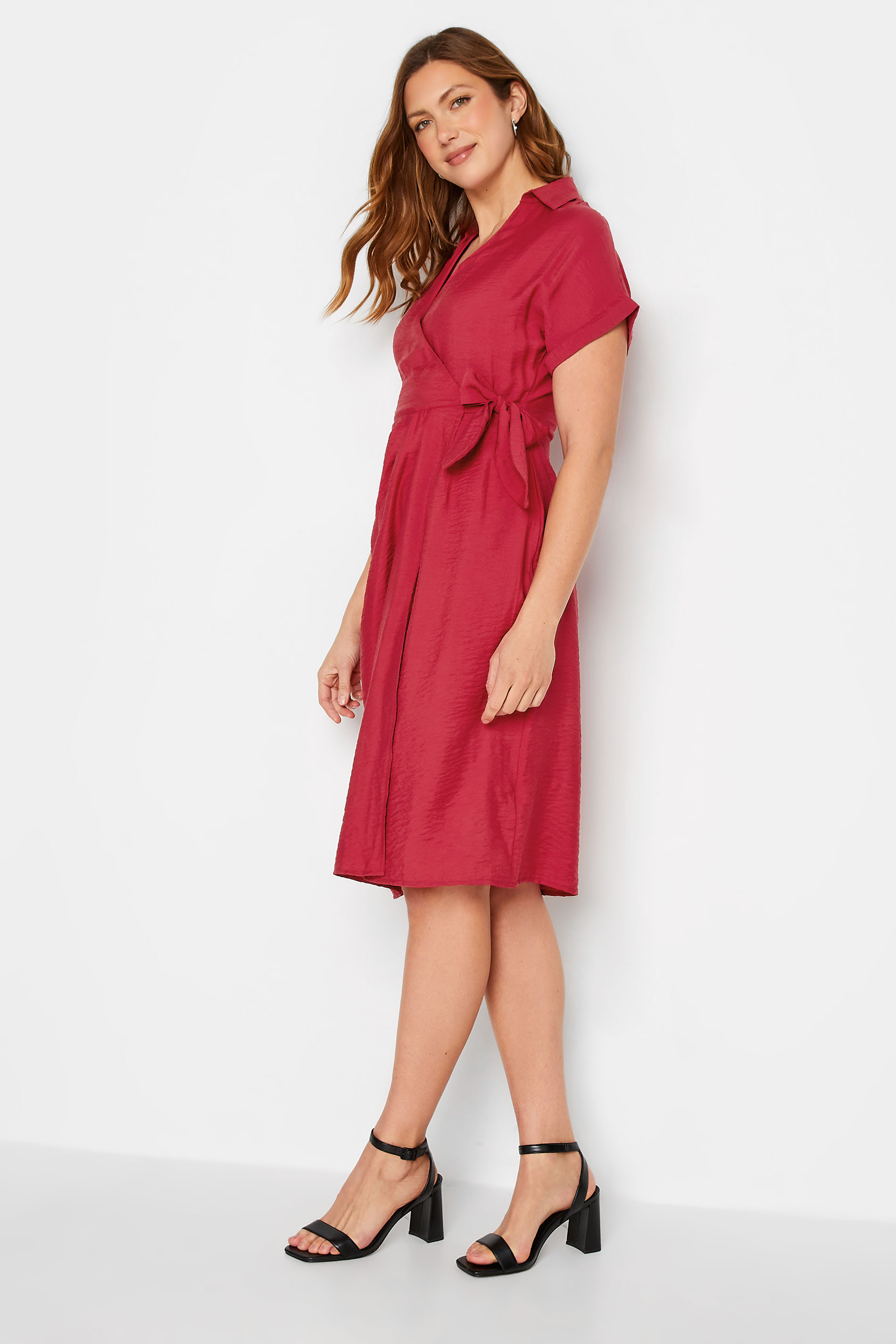 LTS Tall Women's Red Wrap Front Dress | Long Tall Sally 1