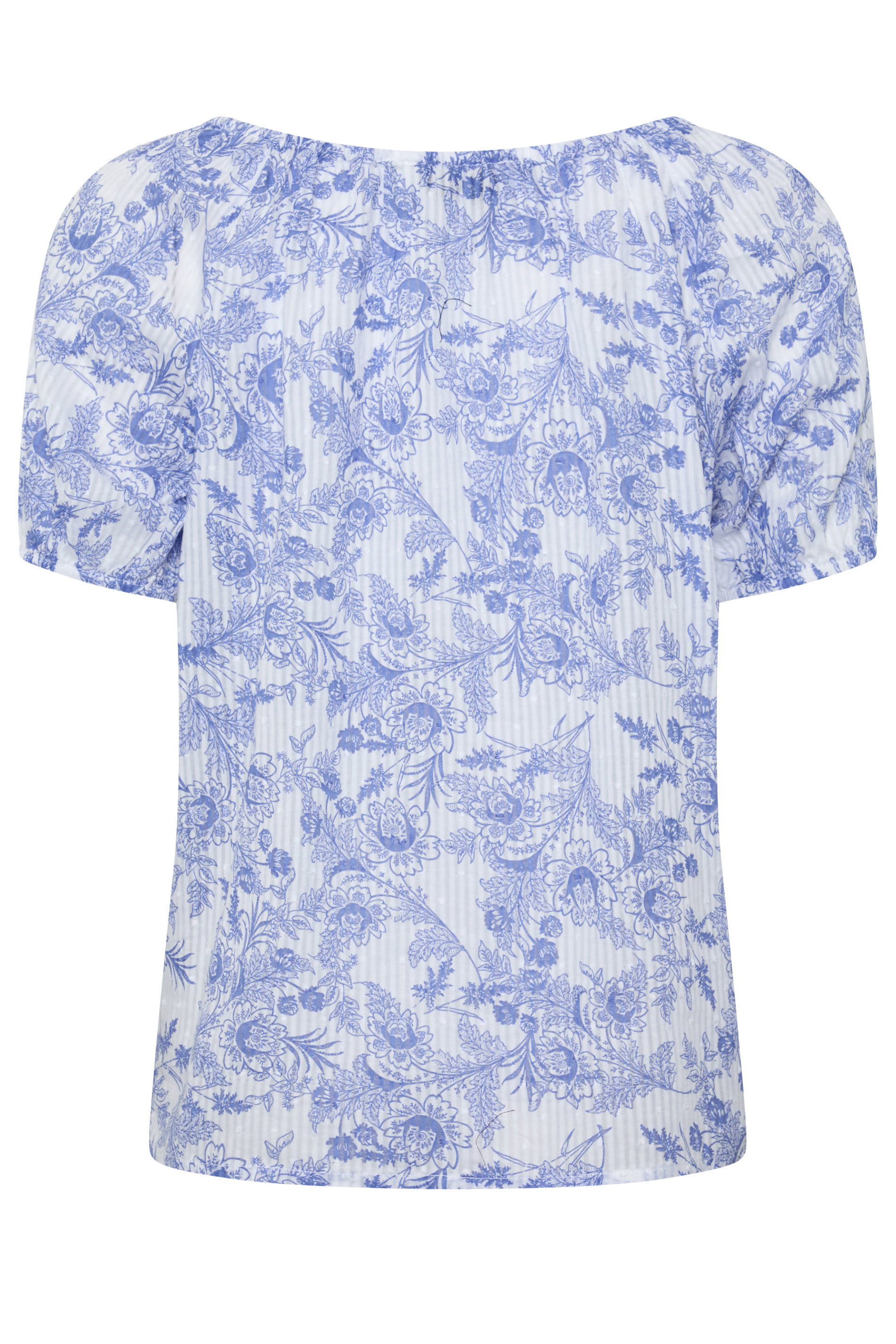 M&Co Blue Floral Print Dobby Blouse | M&Co 6
