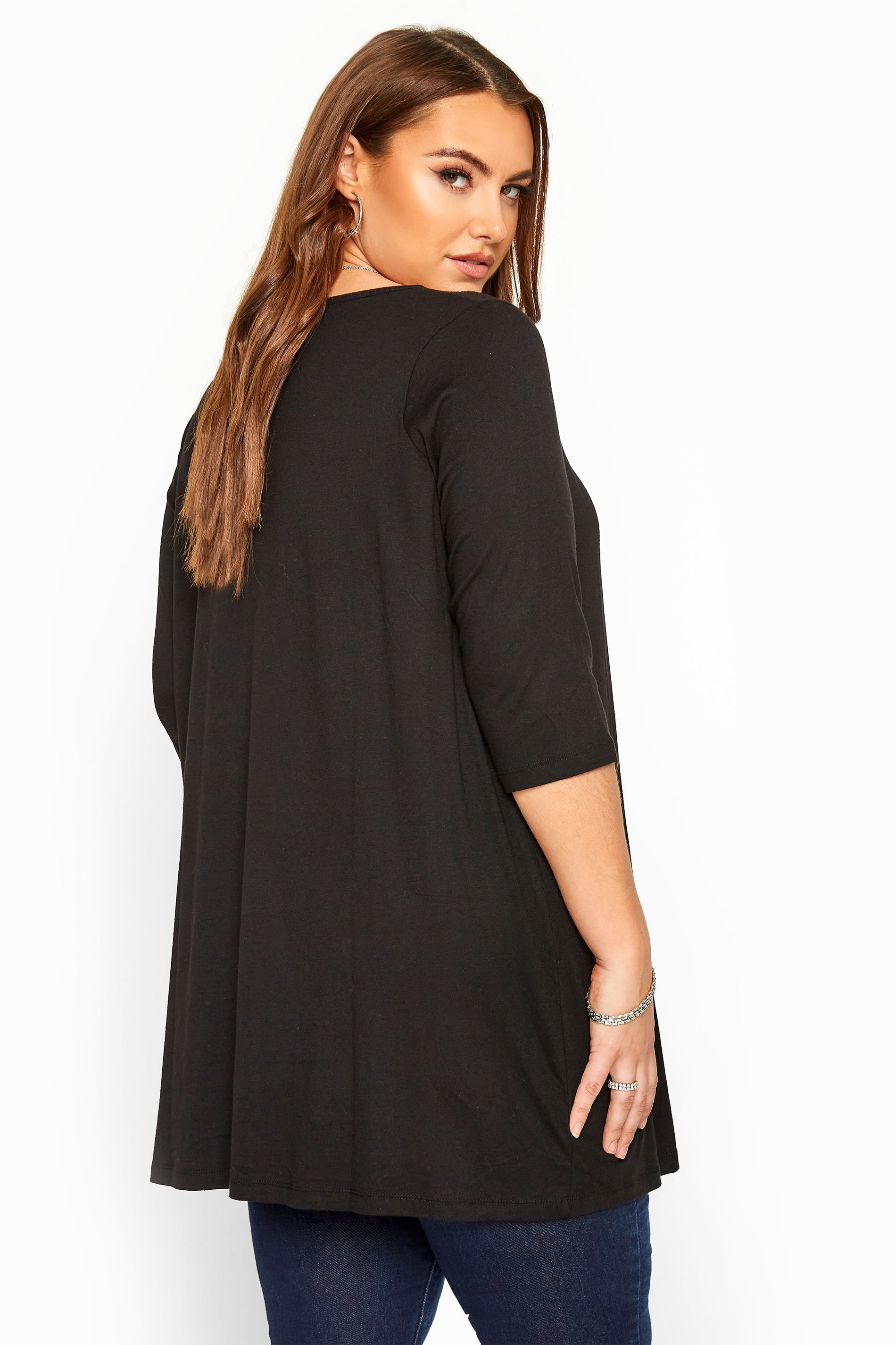 Black Tunic With Pleated Front | Yours Clothing