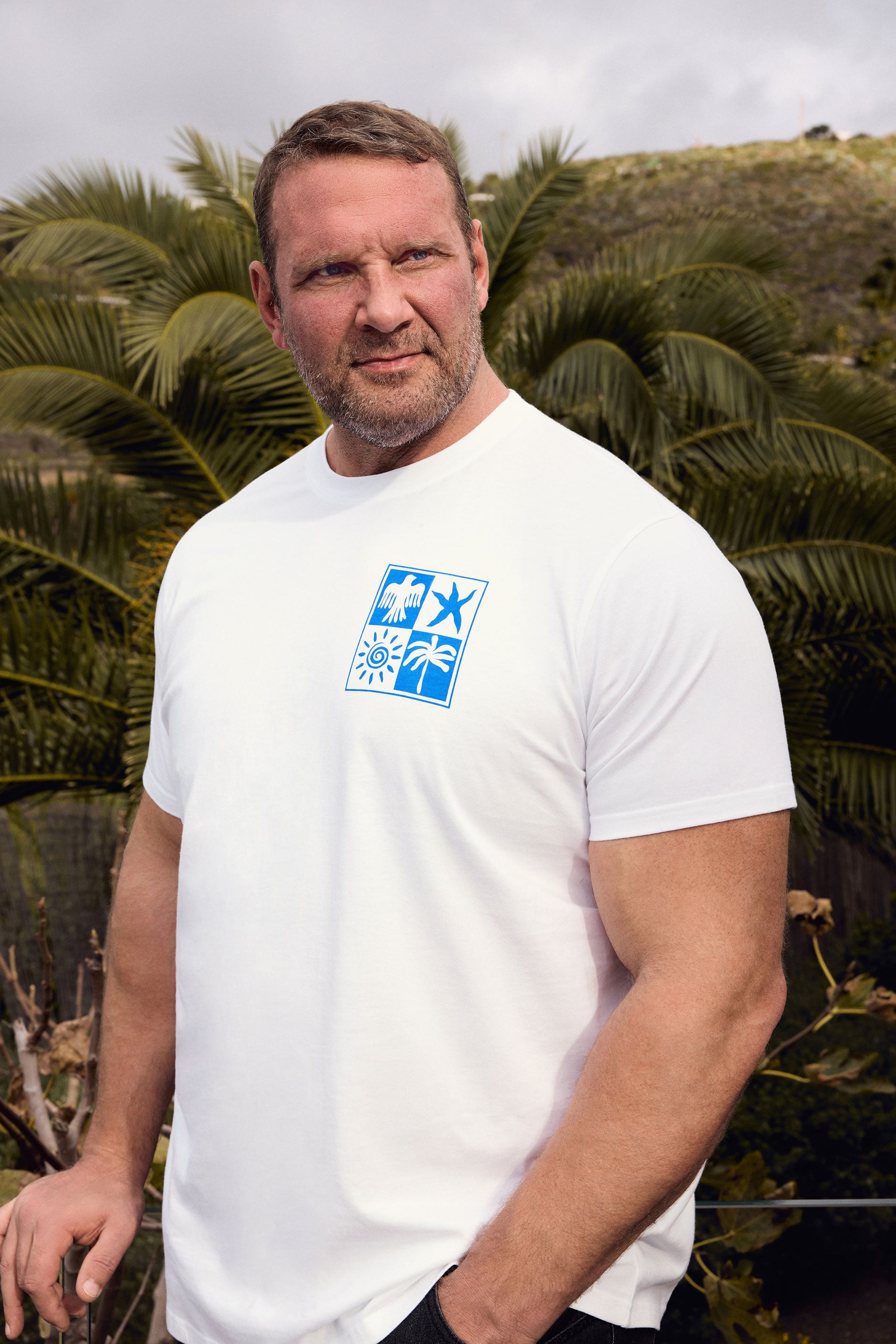 BadRhino Big & Tall White & Blue Graphic T-Shirt | BadRhino 3
