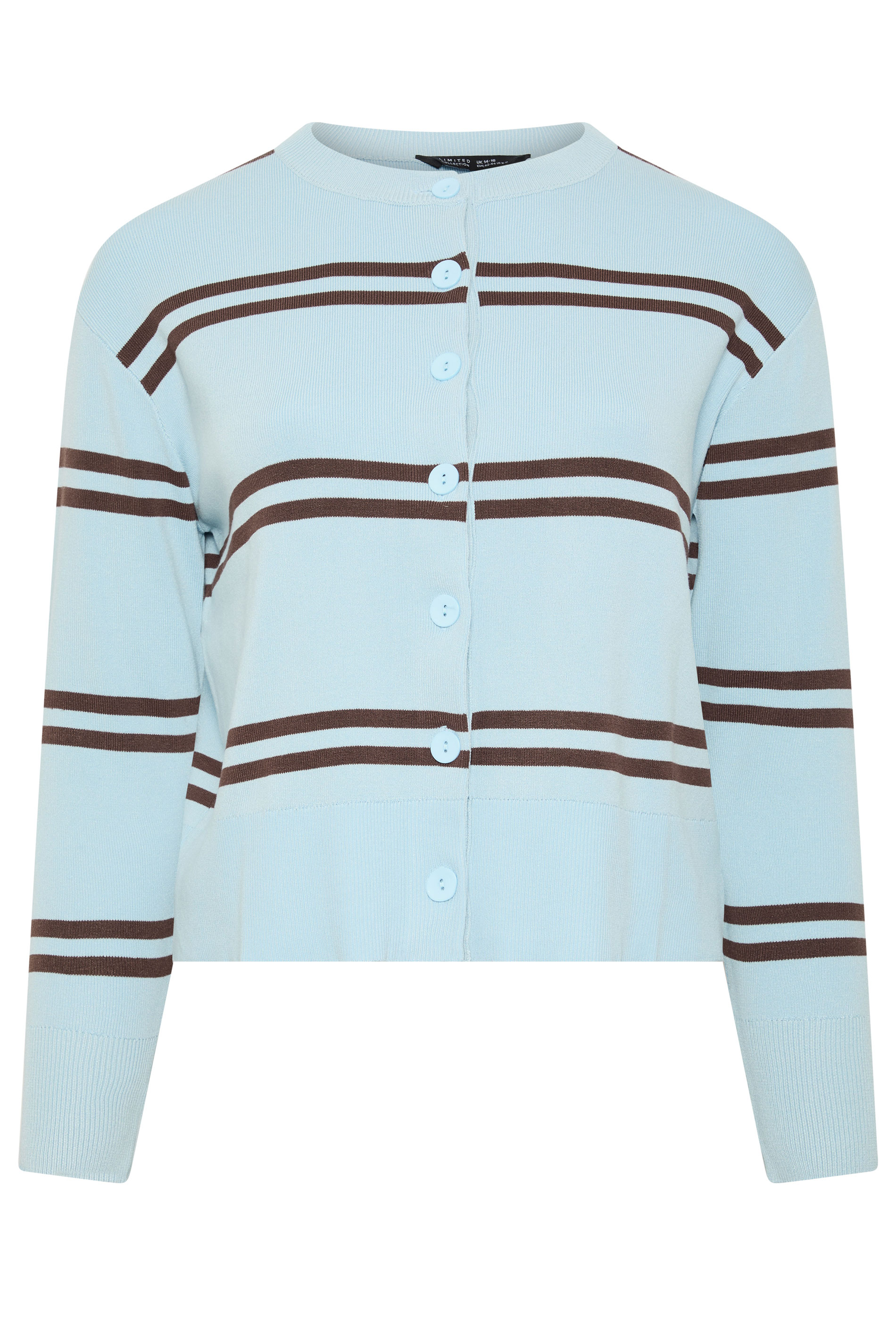 LIMITED COLLECTION Plus Size Blue & Brown Stripe Cardigan | Yours Clothing 6