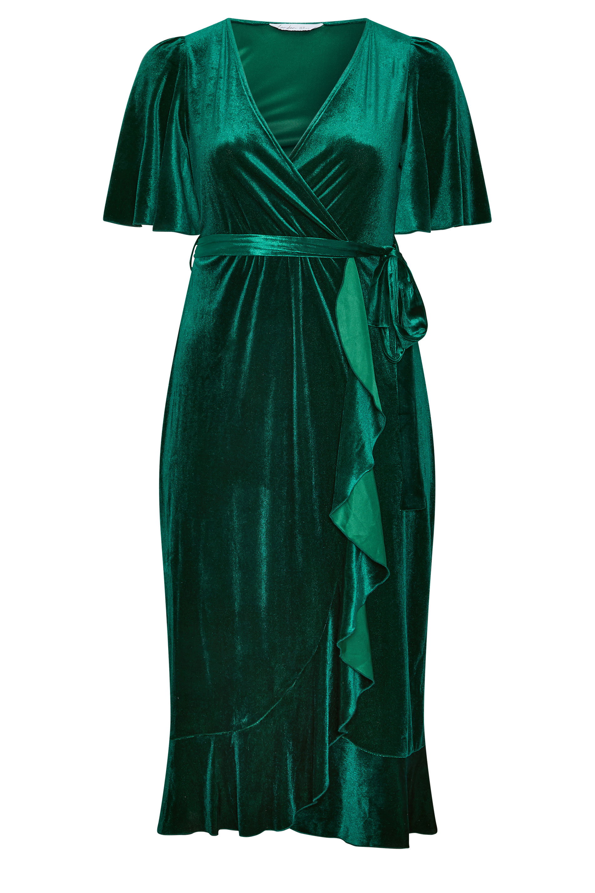plus size emerald green velvet dress Yours London Women's Wrap Size 10 Size:10