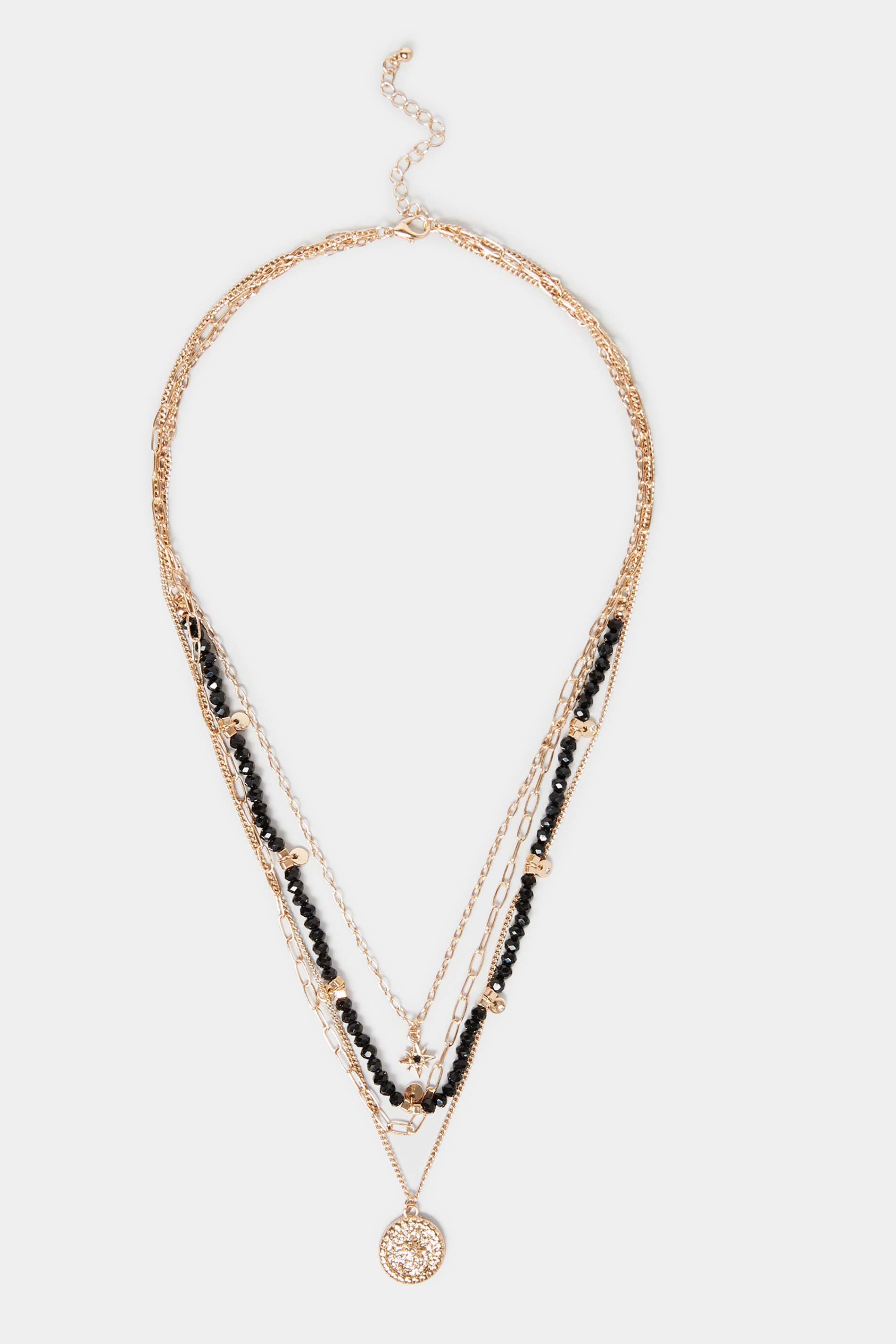 Black & Gold Layer Bead Necklace 1